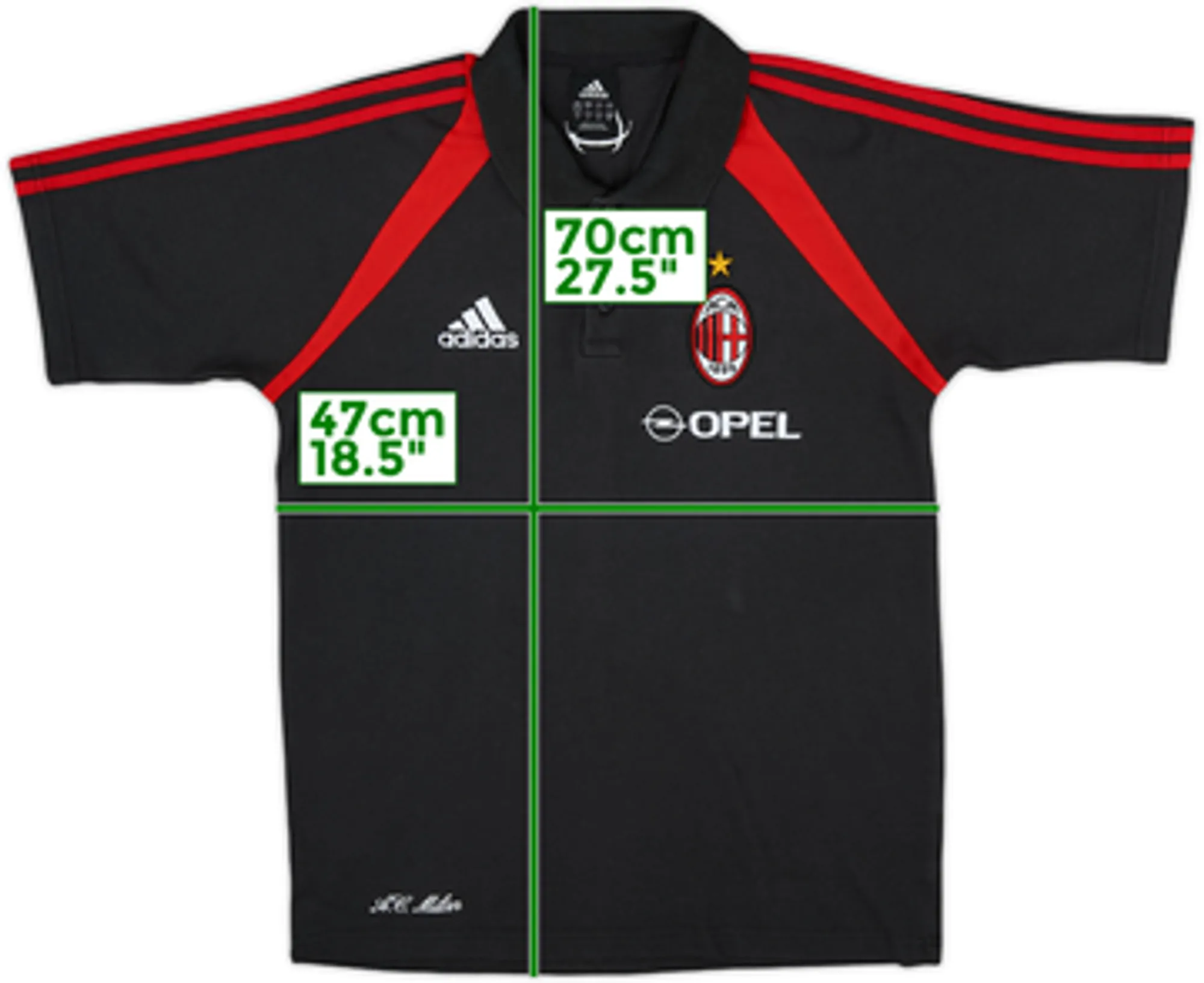 2004-05 AC Milan adidas Polo Shirt - 7/10 - (S)