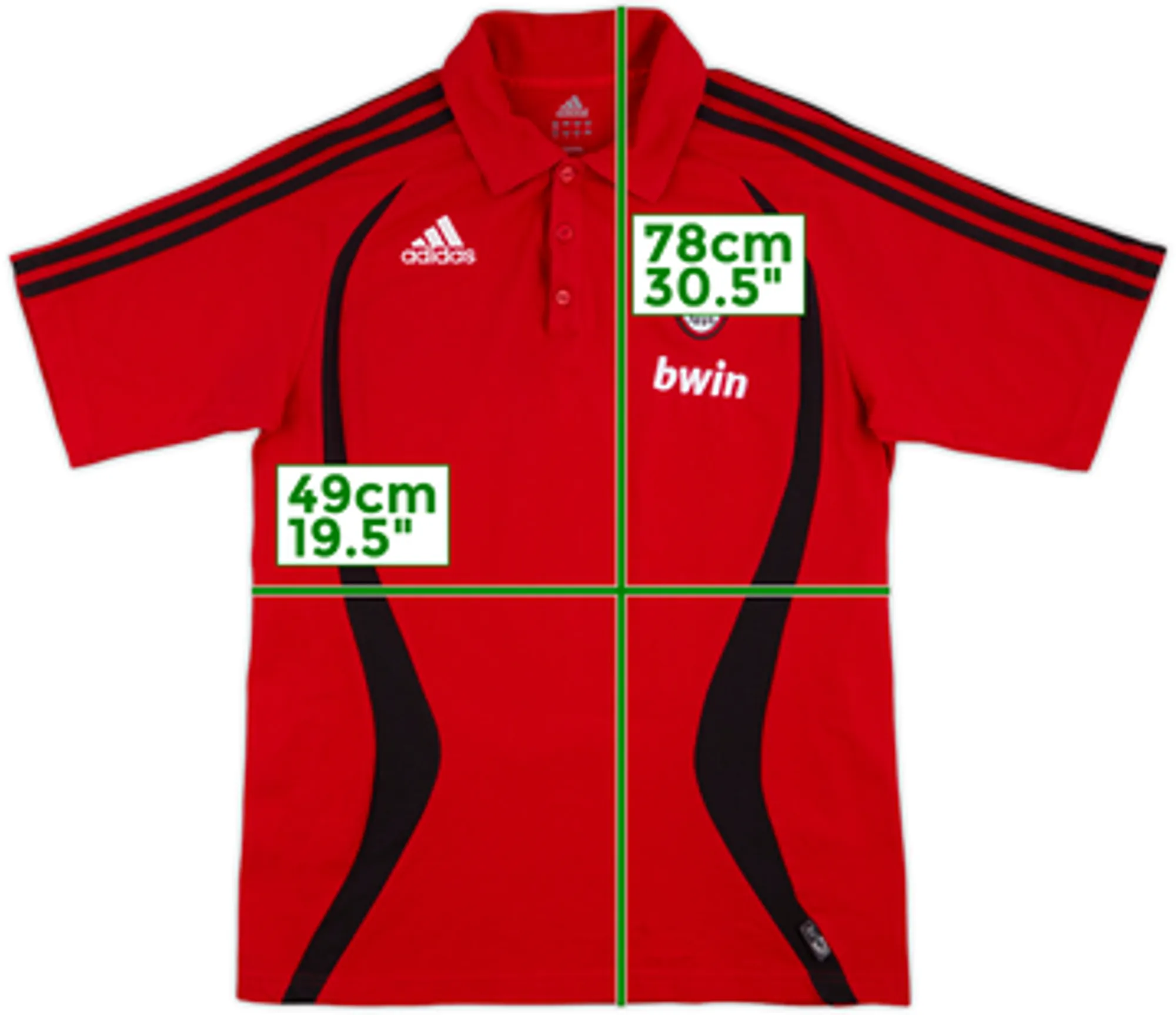 2006-07 AC Milan adidas Polo Shirt - 8/10 - (M)