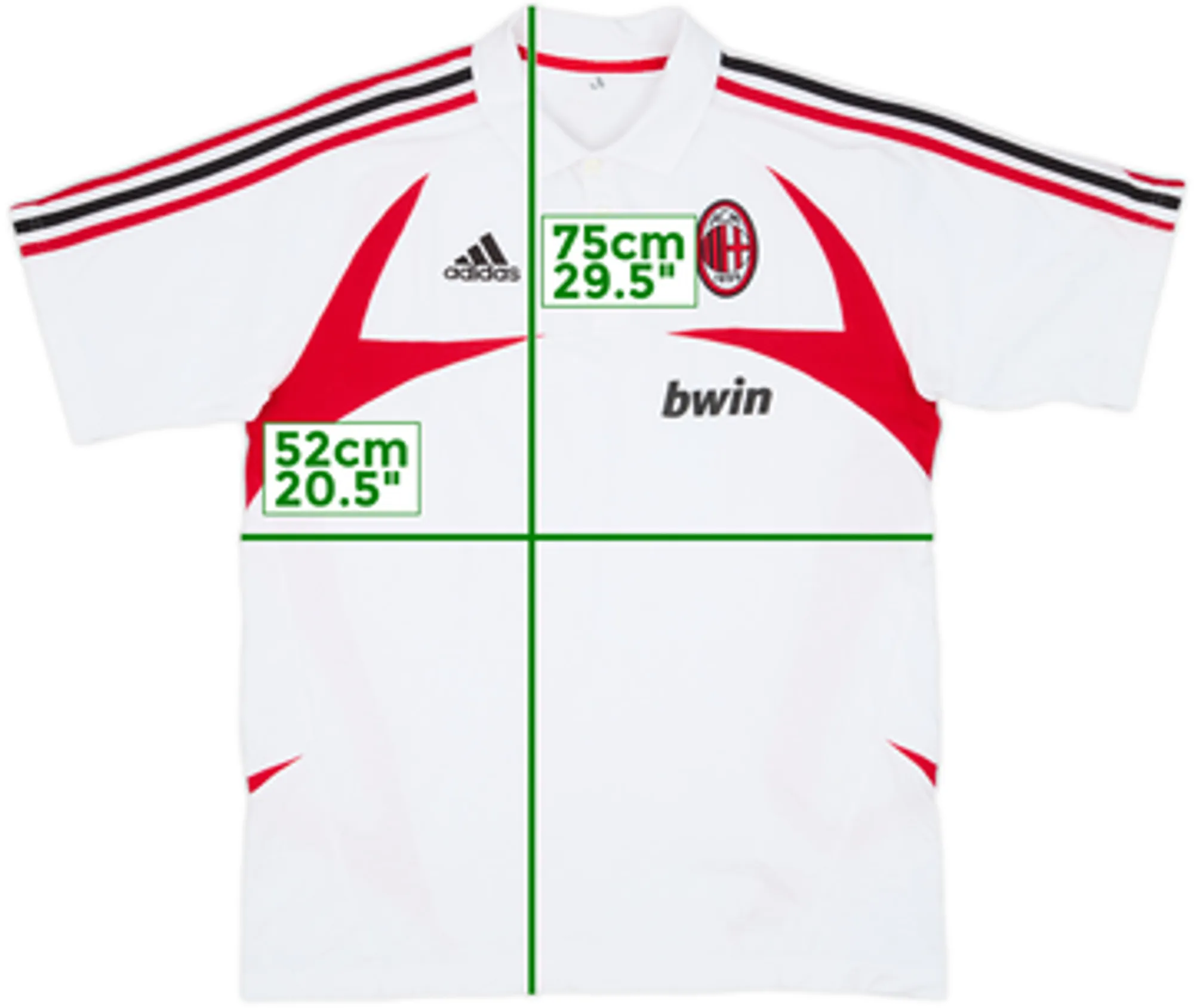 2007-08 AC Milan adidas Polo Shirt - 9/10 - (L)