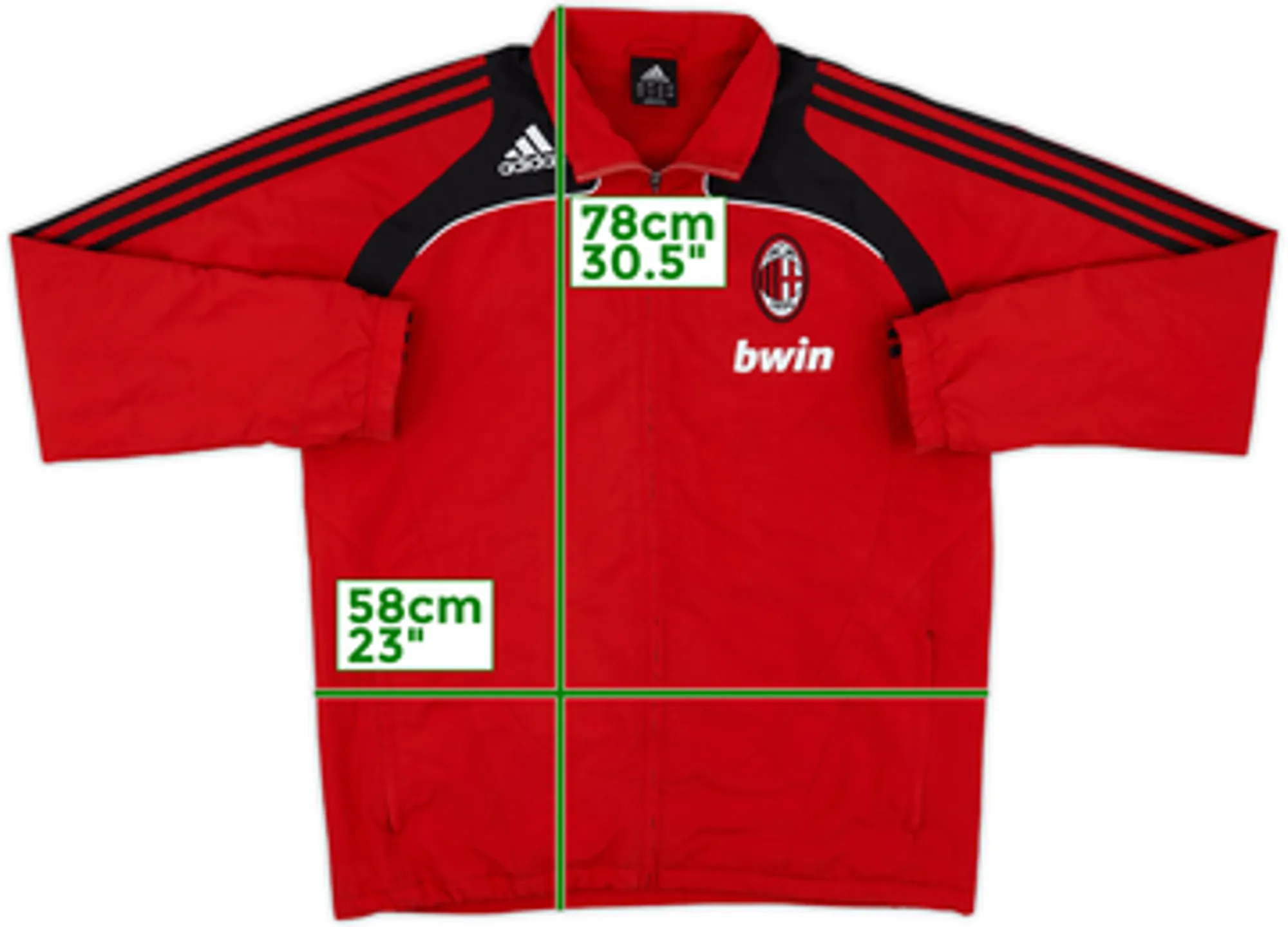 2008-09 AC Milan adidas Track Jacket - 7/10 - (L)