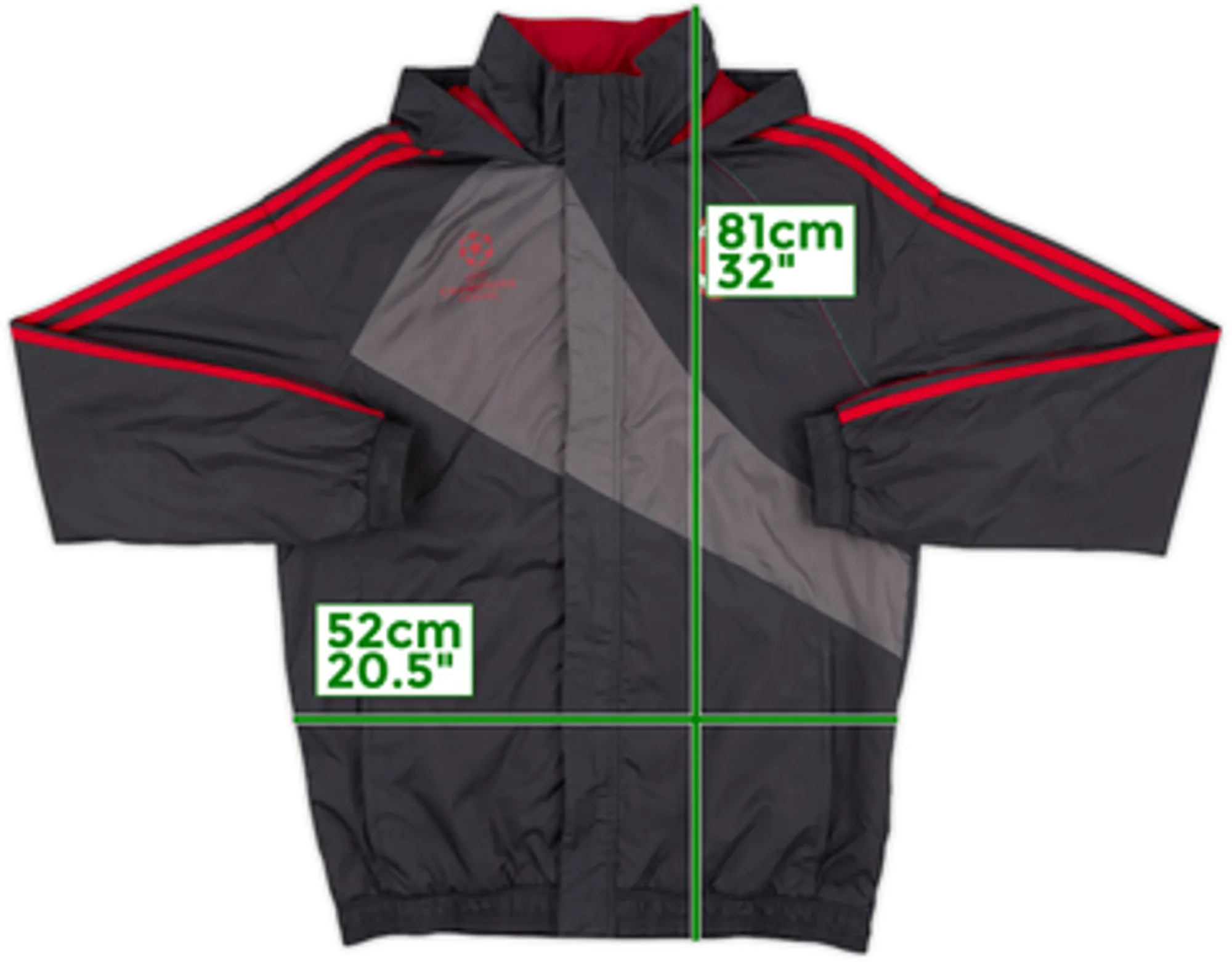2012-13 AC Milan CL adidas Hooded Track Jacket - 8/10 - (M/L)