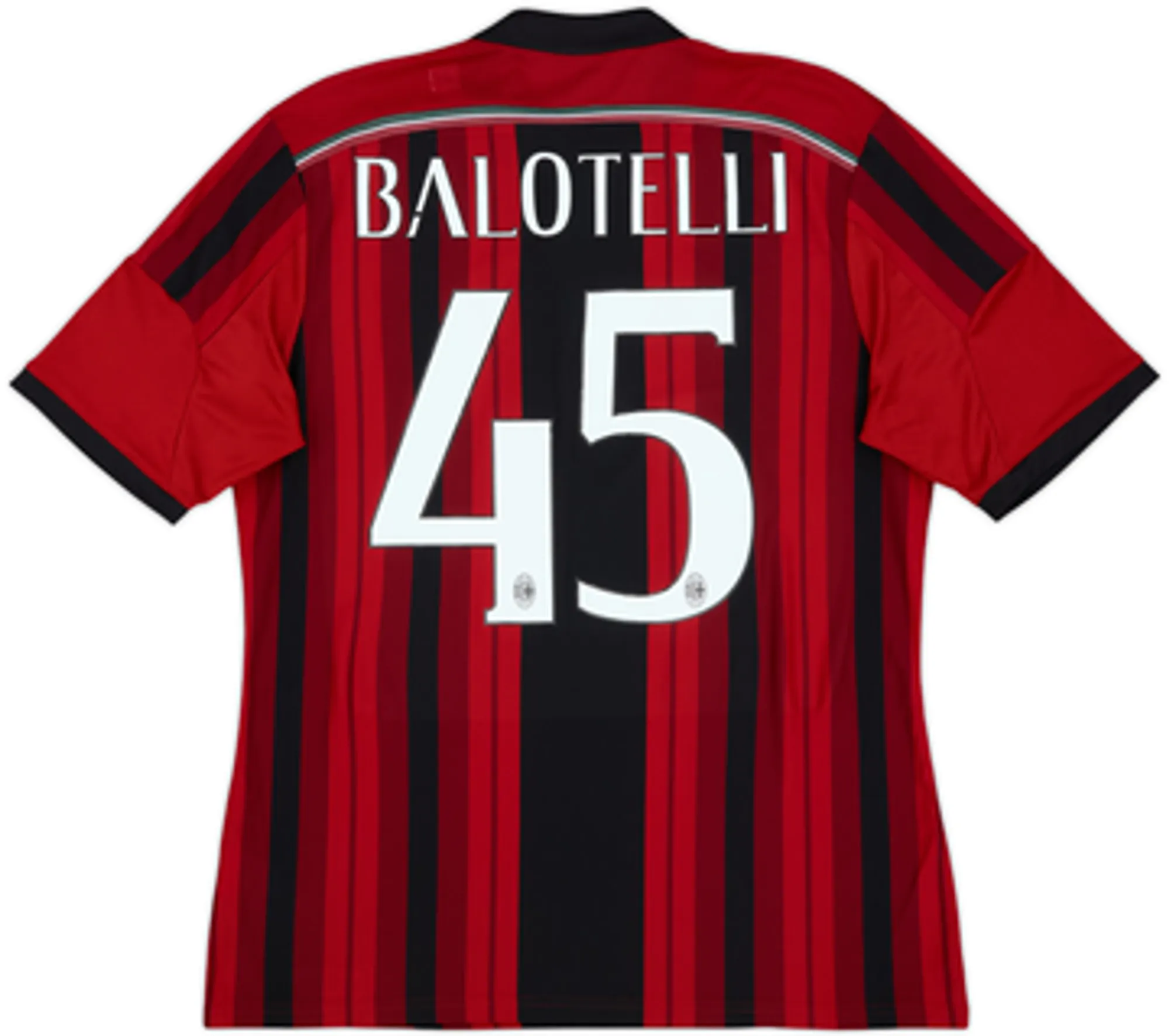 2015-16 AC Milan Home Shirt Balotelli #45 - 7/10 - (S)