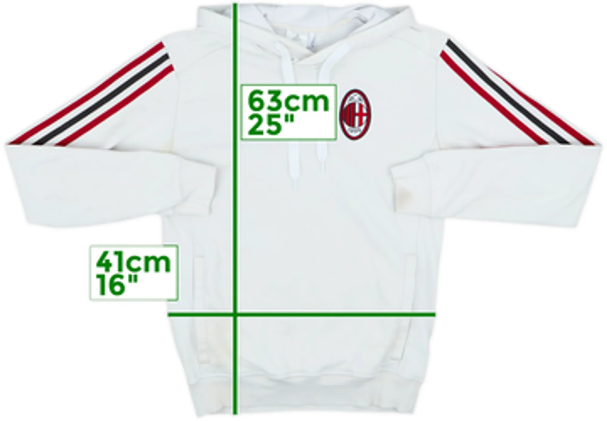 2017-18 AC Milan adidas Hooded Sweat Top - 5/10 - (S)
