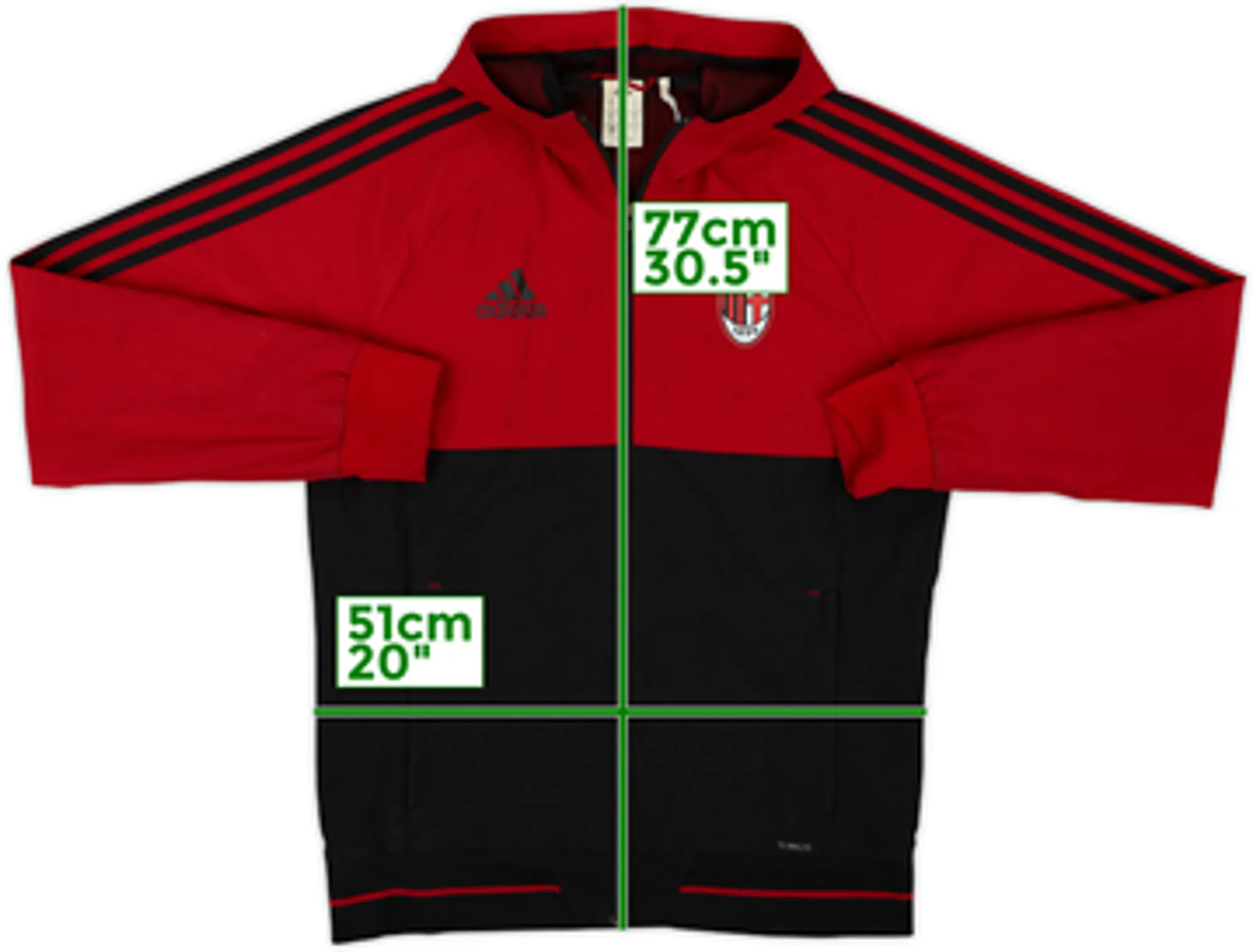2017-18 AC Milan adidas Hooded Track Jacket - 7/10 - (M)