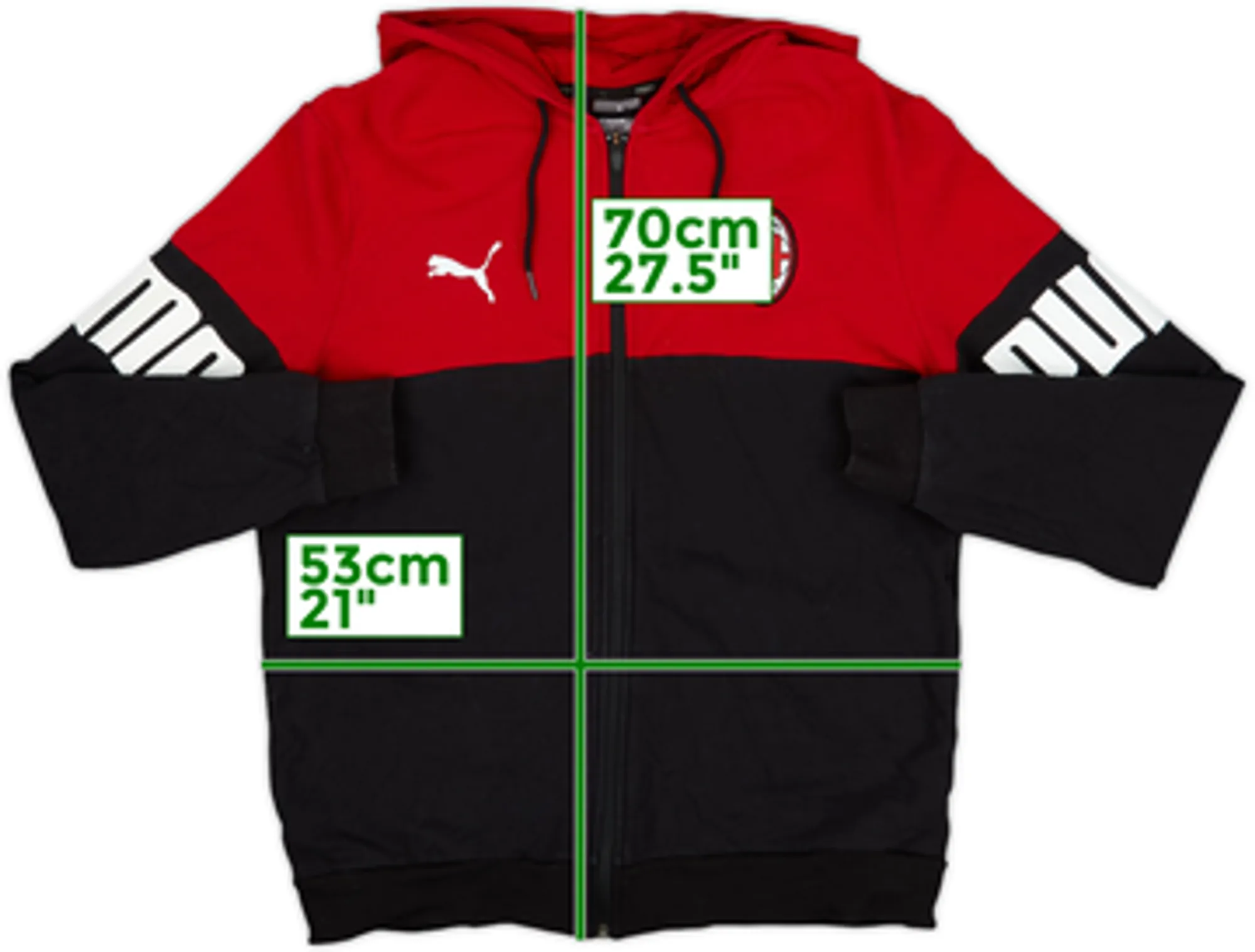 2019-20 AC Milan Puma Hooded Track Jacket - 9/10 - (M)