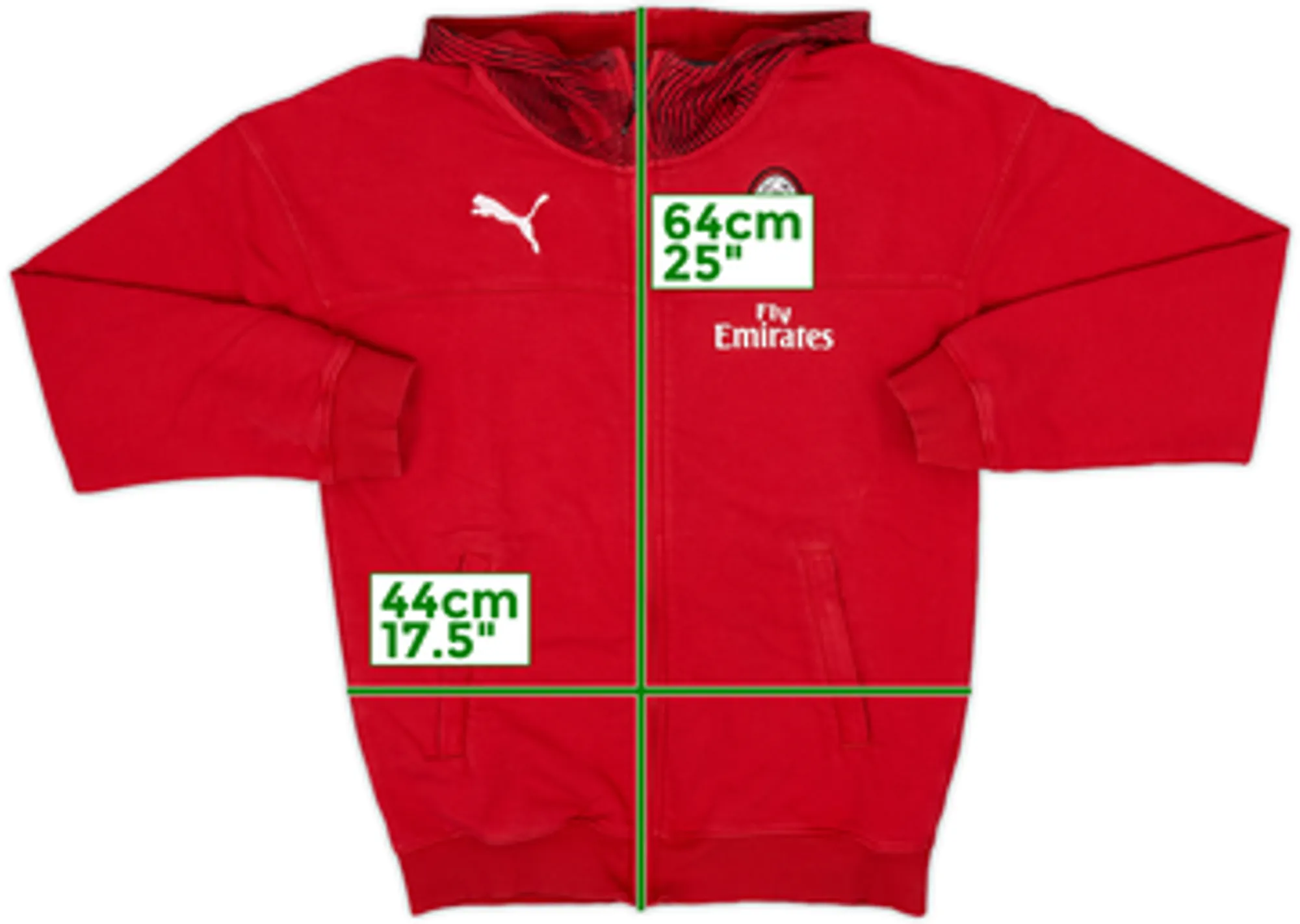 2019-20 AC Milan Puma Zipped Hooded Sweat Top - 8/10 - (XS)