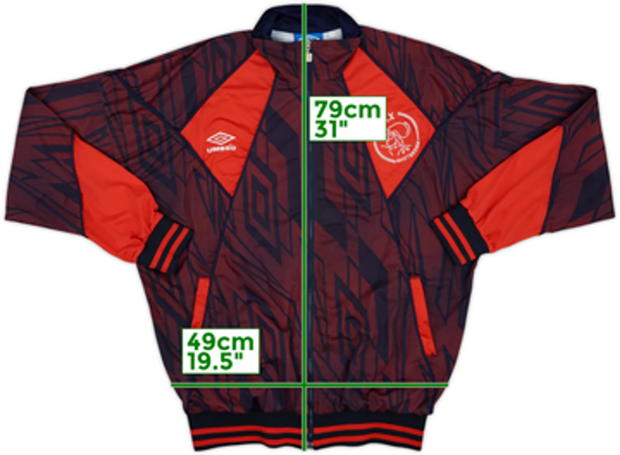 1994-95 Ajax Umbro Track Jacket - 7/10 - (XXL)