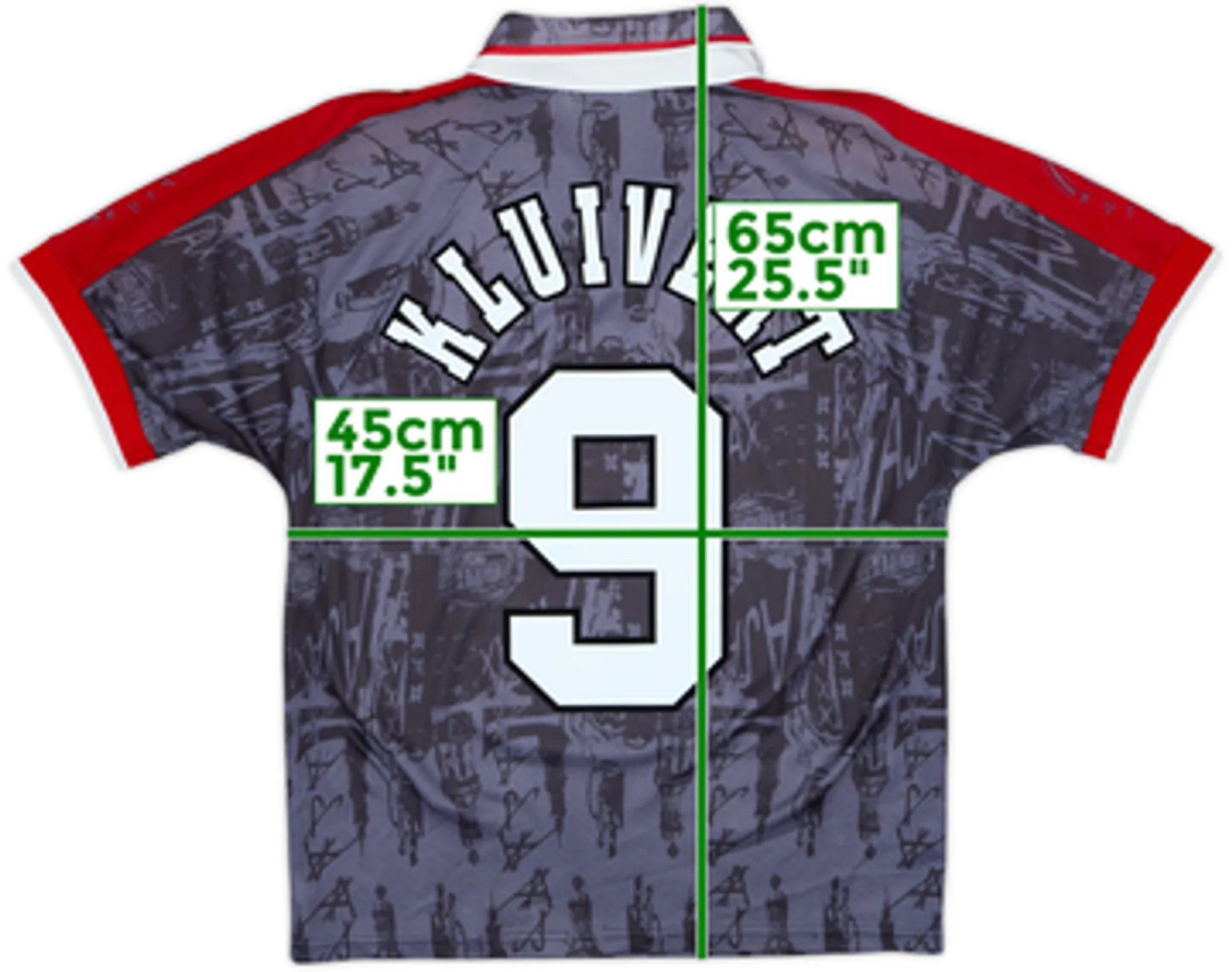 1996-97 Ajax Away Shirt Kluivert #9 - 8/10 - (L)