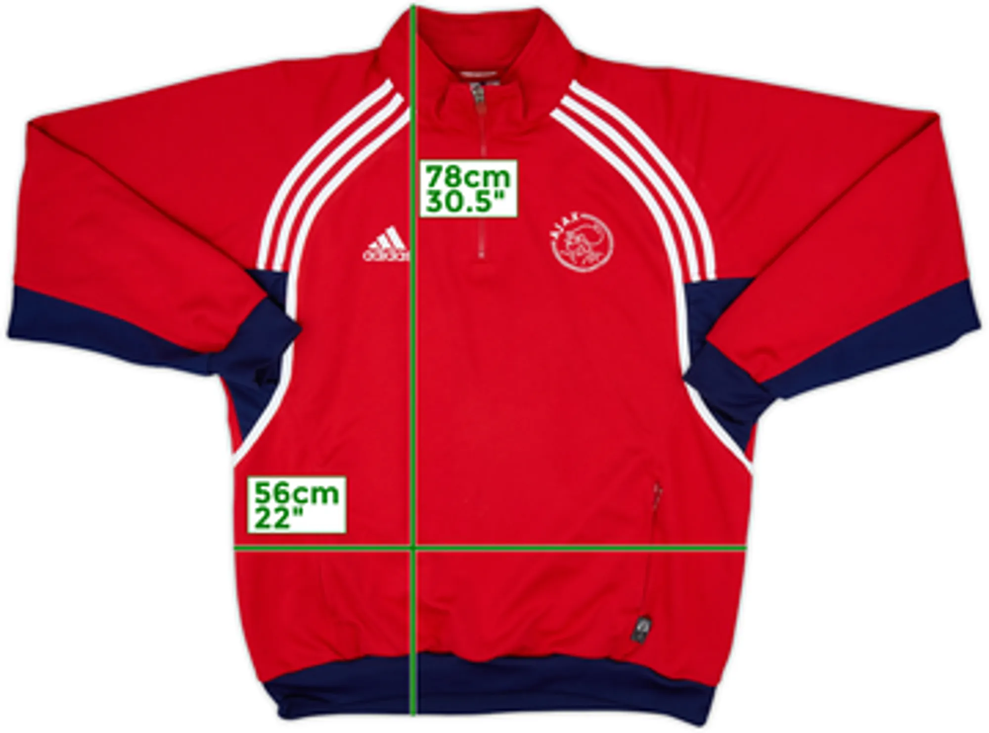 2000-01 Ajax adidas 1/4 Zip Training Top - 8/10 - (XL)
