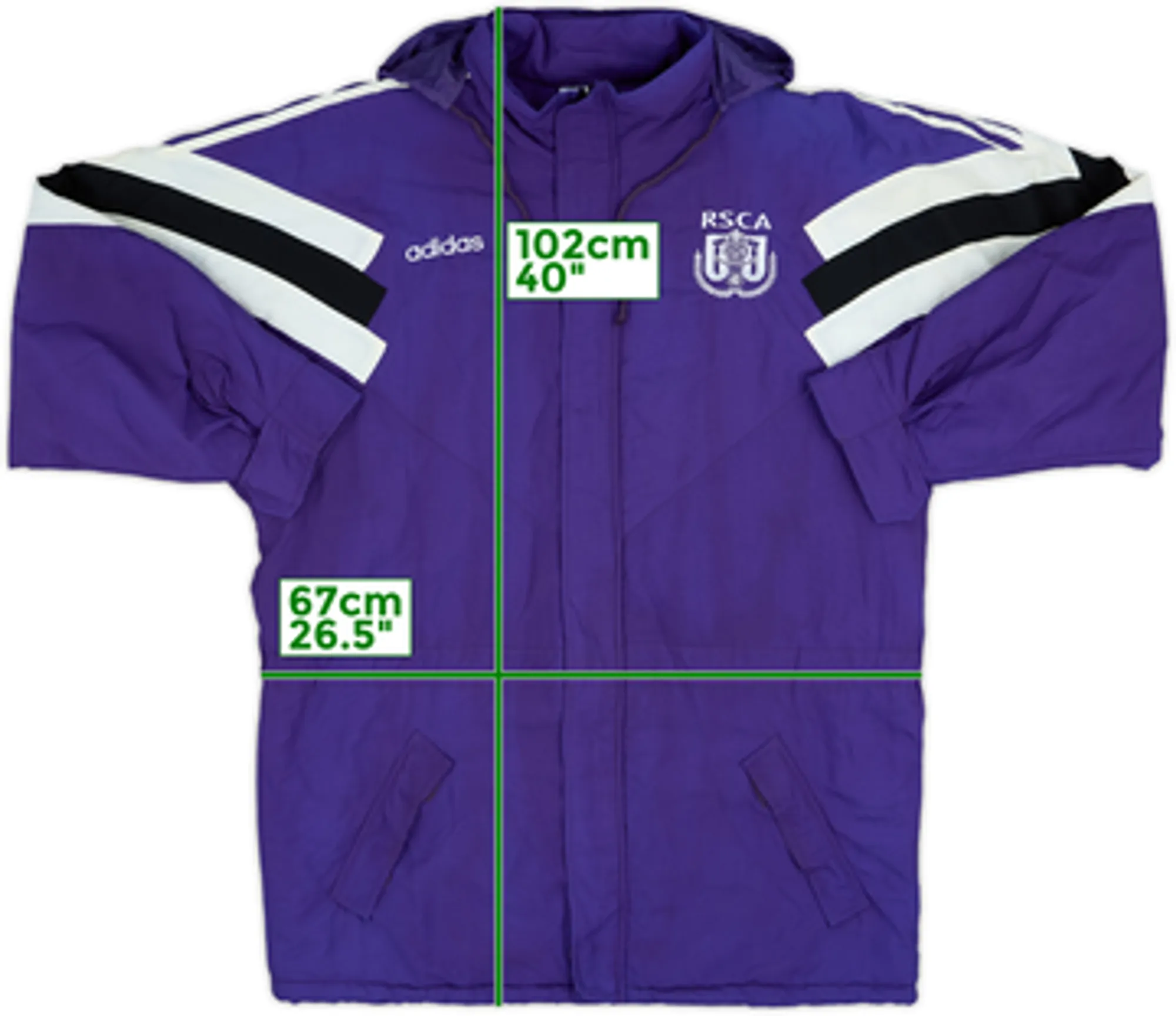 1996-97 Anderlecht adidas Padded Bench Coat - 5/10 - (XL)