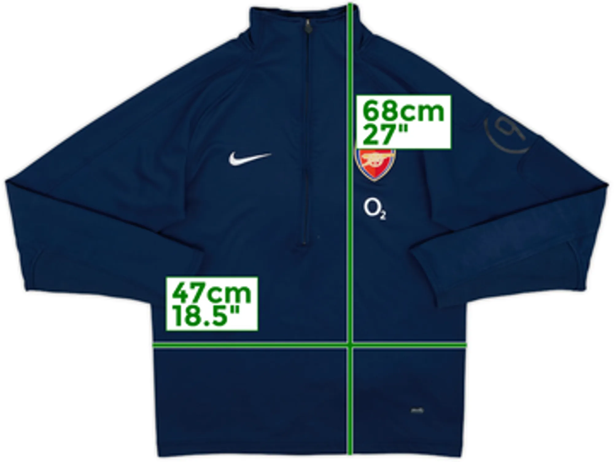 2005-06 Arsenal Nike 1/2 Zip Drill Top - 7/10 - (M)