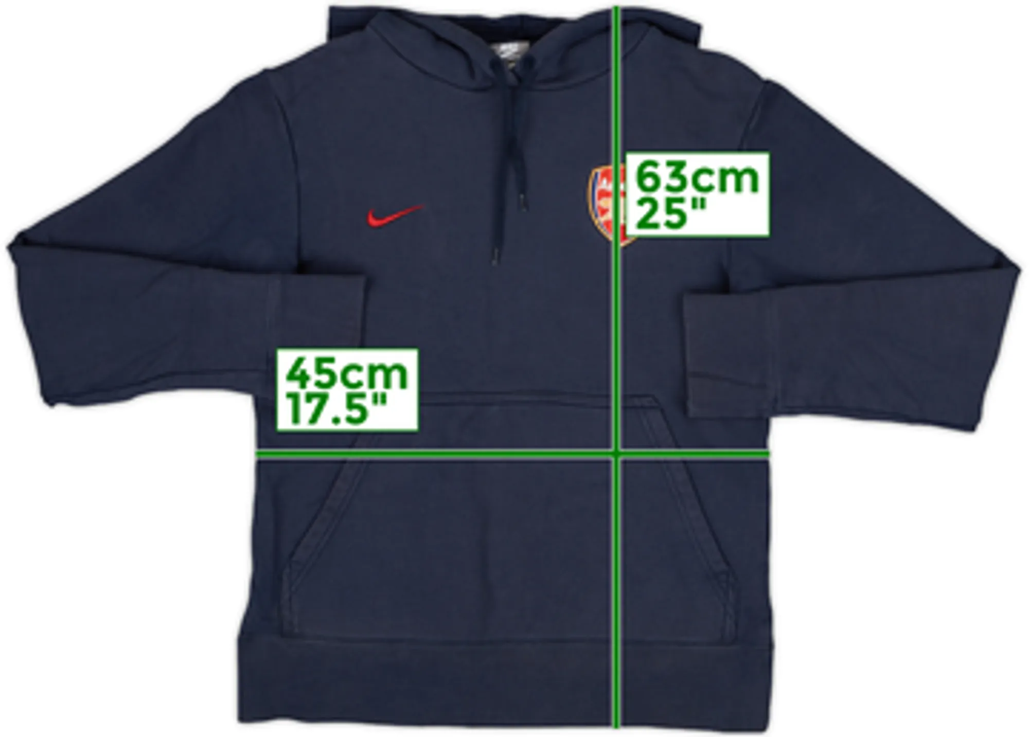 2009-10 Arsenal Nike Hooded Sweat Top - 8/10 - (S)
