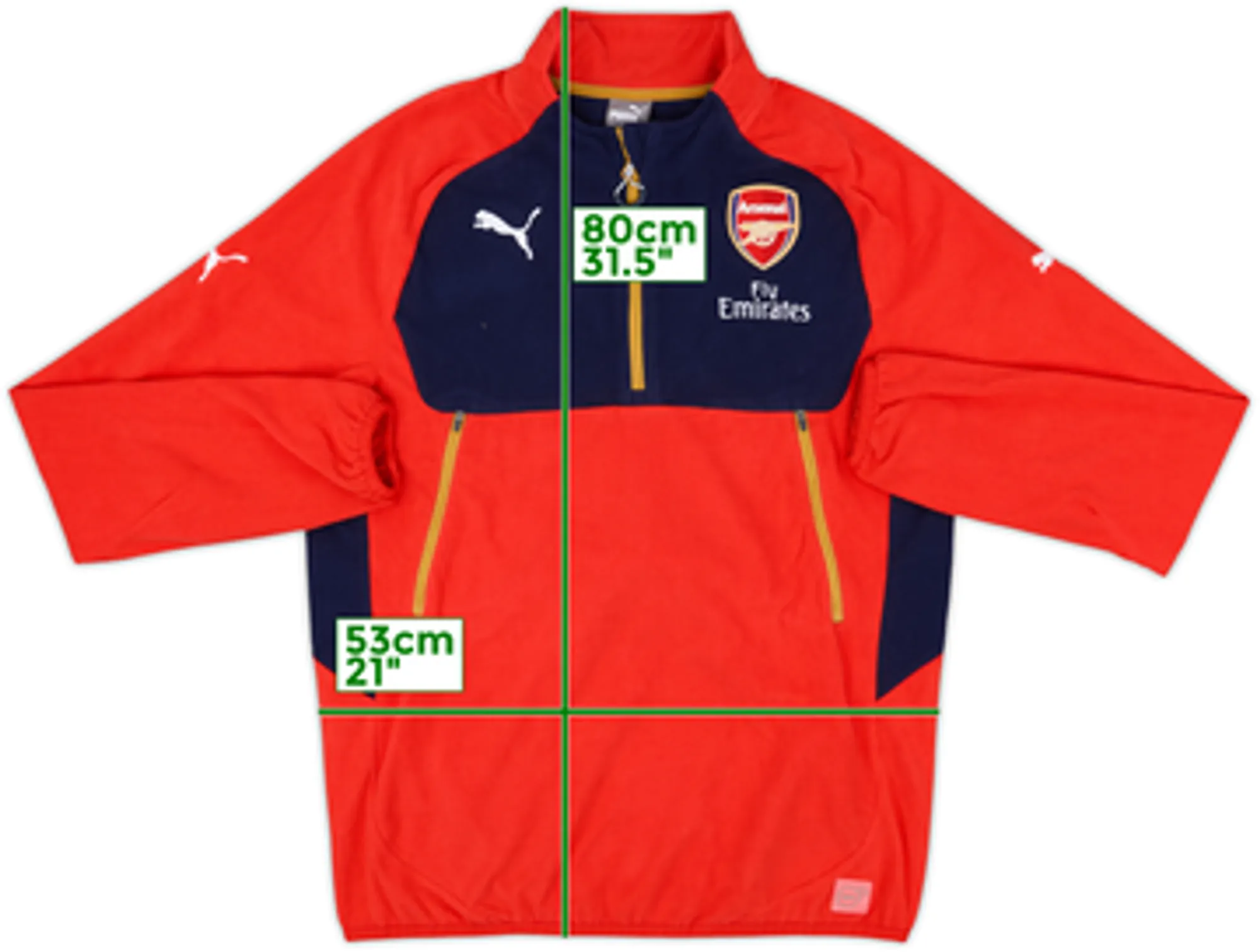 2015-16 Arsenal Puma 1/4 Zip Fleece Top - 10/10 - (M)