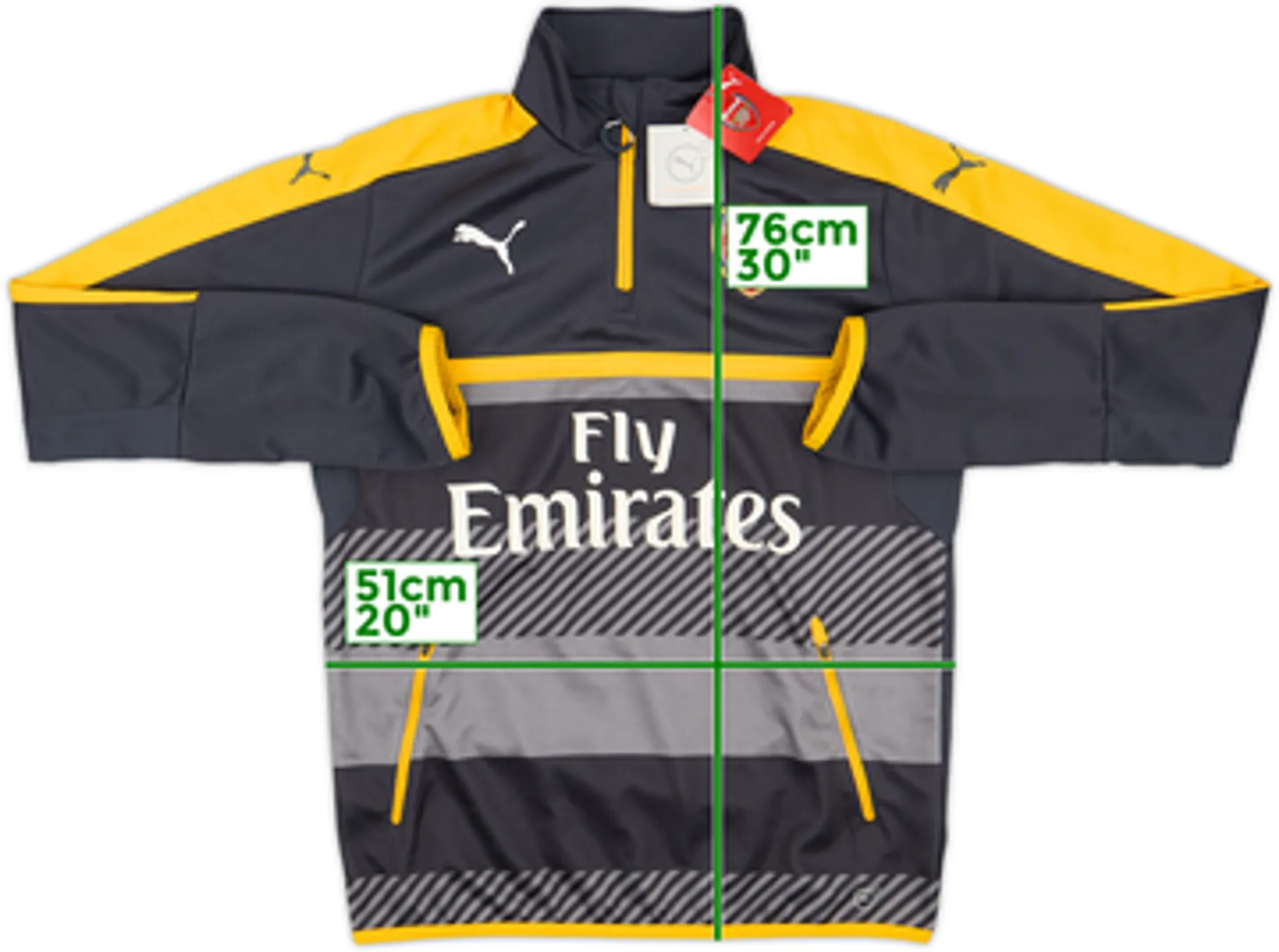 2016-17 Arsenal Puma 1/4 Zip Sweat Top (M)