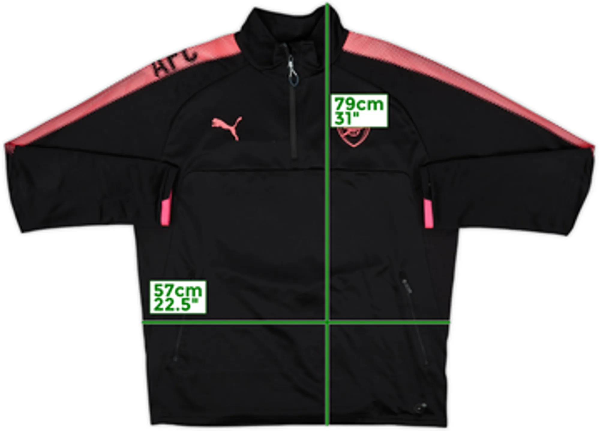 2017-18 Arsenal Puma 1/4 Zip Drill Top - 8/10 - (M)