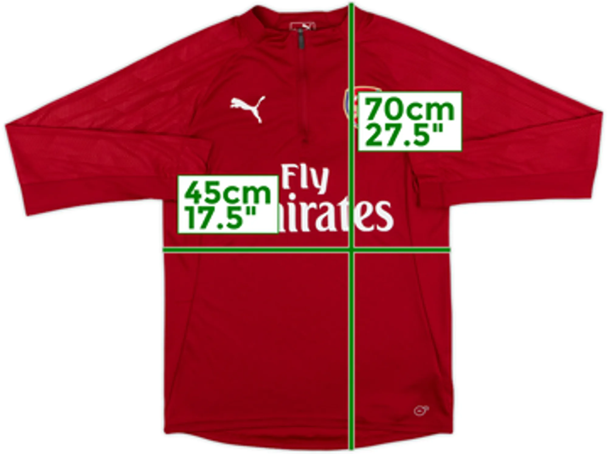 2017-18 Arsenal Puma 1/4 Zip Sweat Top - 9/10 - (S)