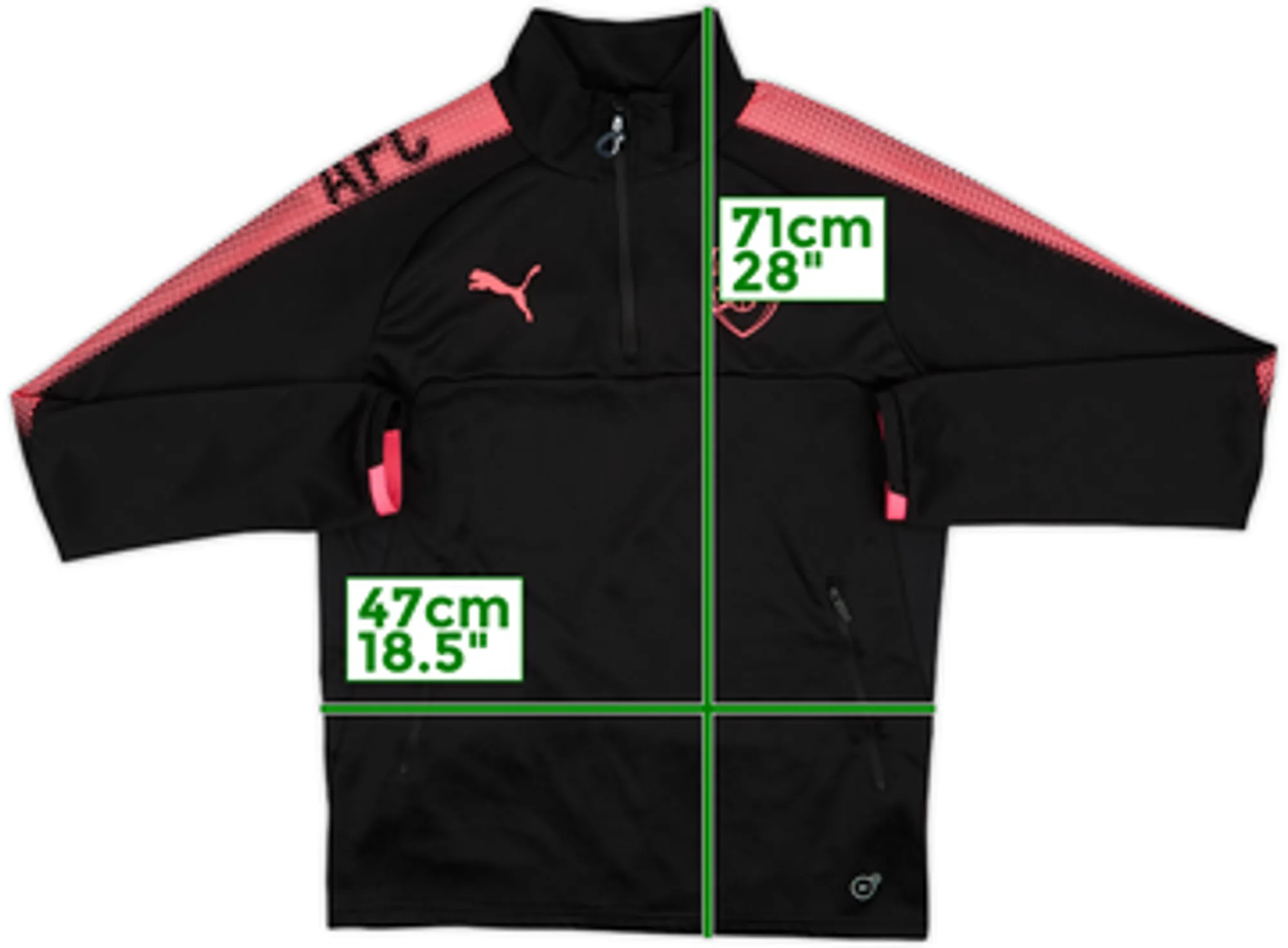 2017-18 Arsenal Puma 1/4 Zip Training Top - 9/10 - (S)