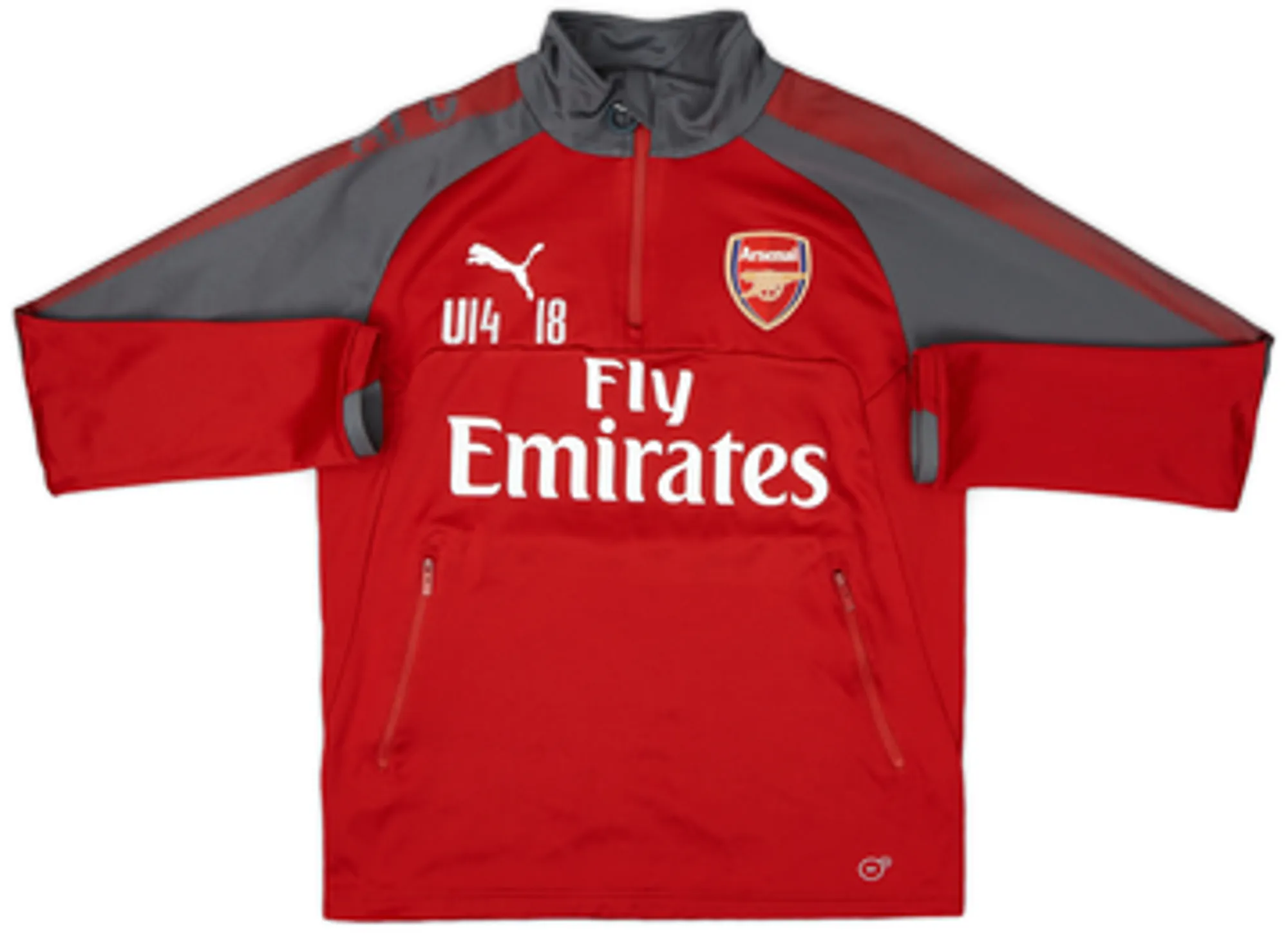 2017-18 Arsenal Youth Issue Puma 1/4 Zip Training Top #18 - 8/10 - (S)