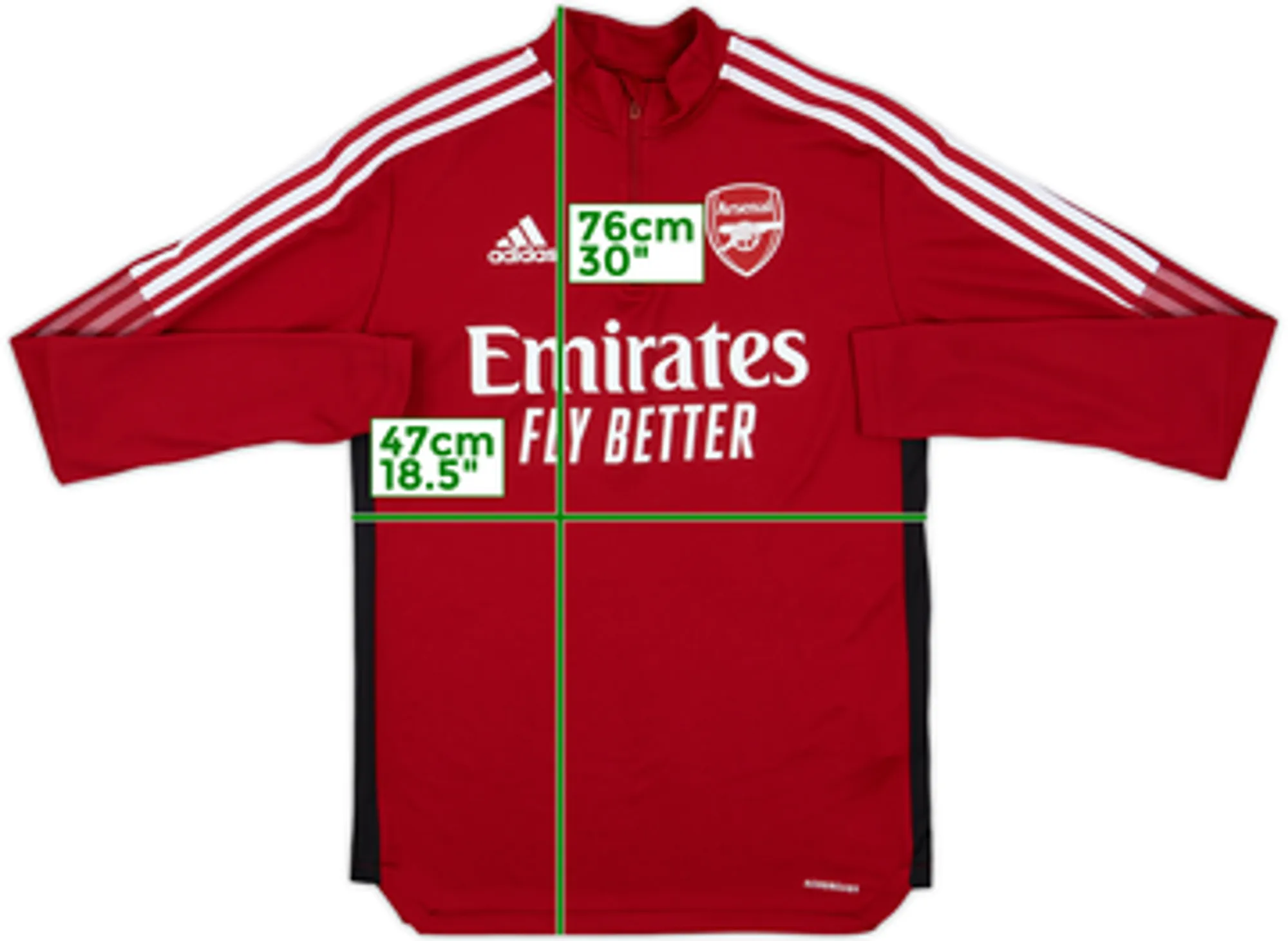 2021-22 Arsenal adidas 1/4 Zip Training Top - 10/10 - (S)
