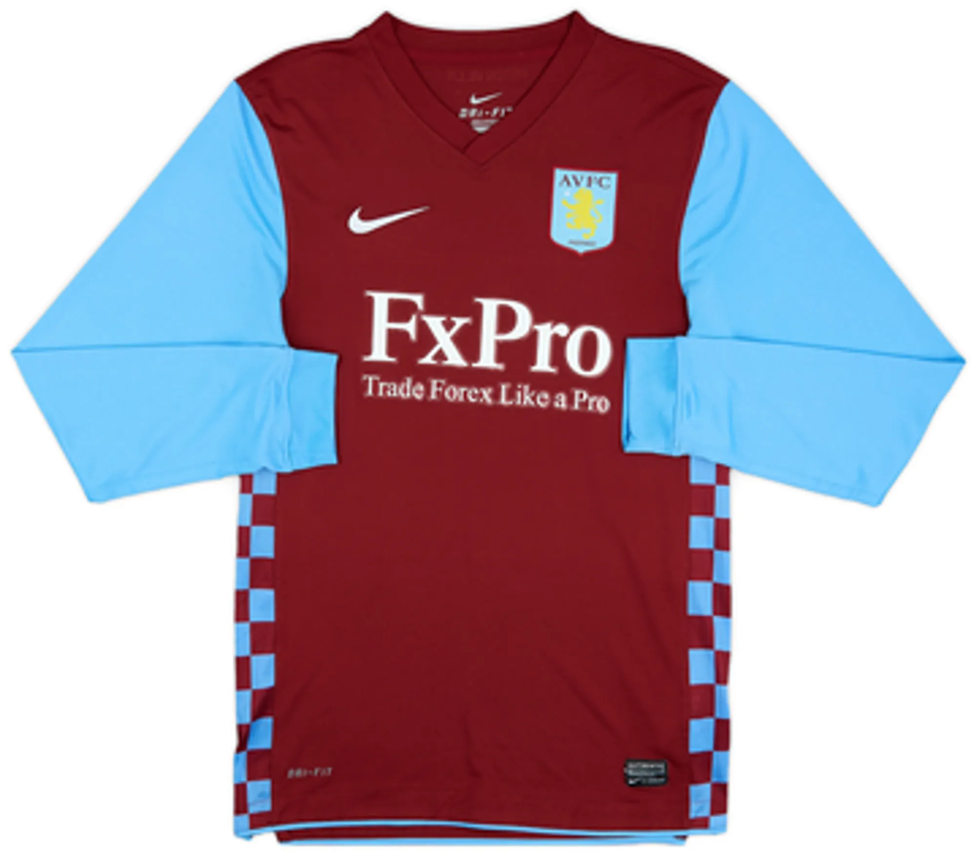 2010-11 Aston Villa Home L/S Shirt Young #7 - 8/10 - (S)