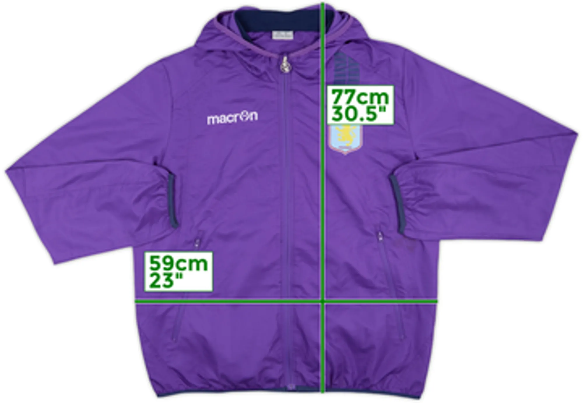 2013-14 Aston Villa Macron Hooded Track Jacket - 7/10 - (XL)