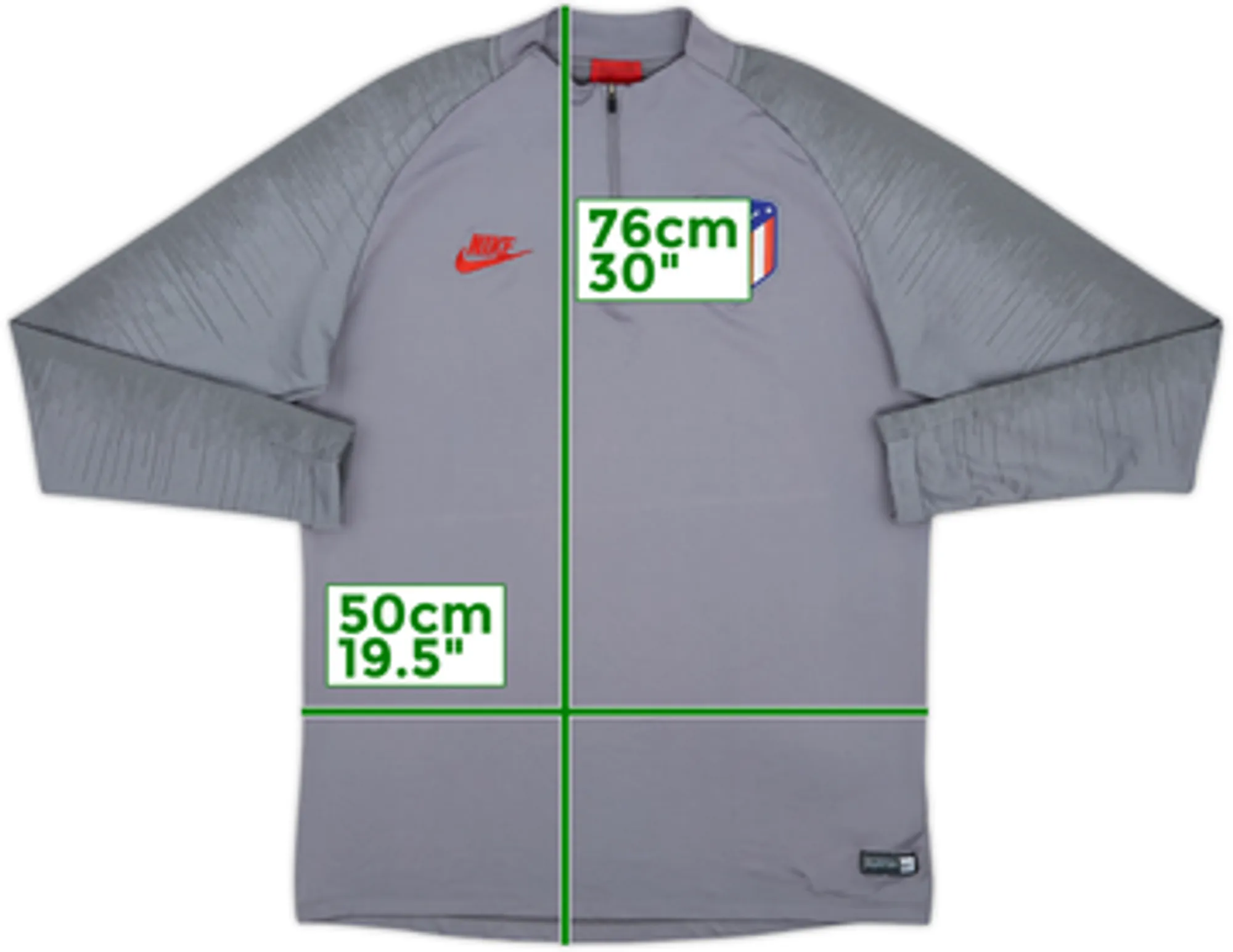 2019-20 Atletico Madrid Nike 1/4 Zip Drill Top - 9/10 - (L)