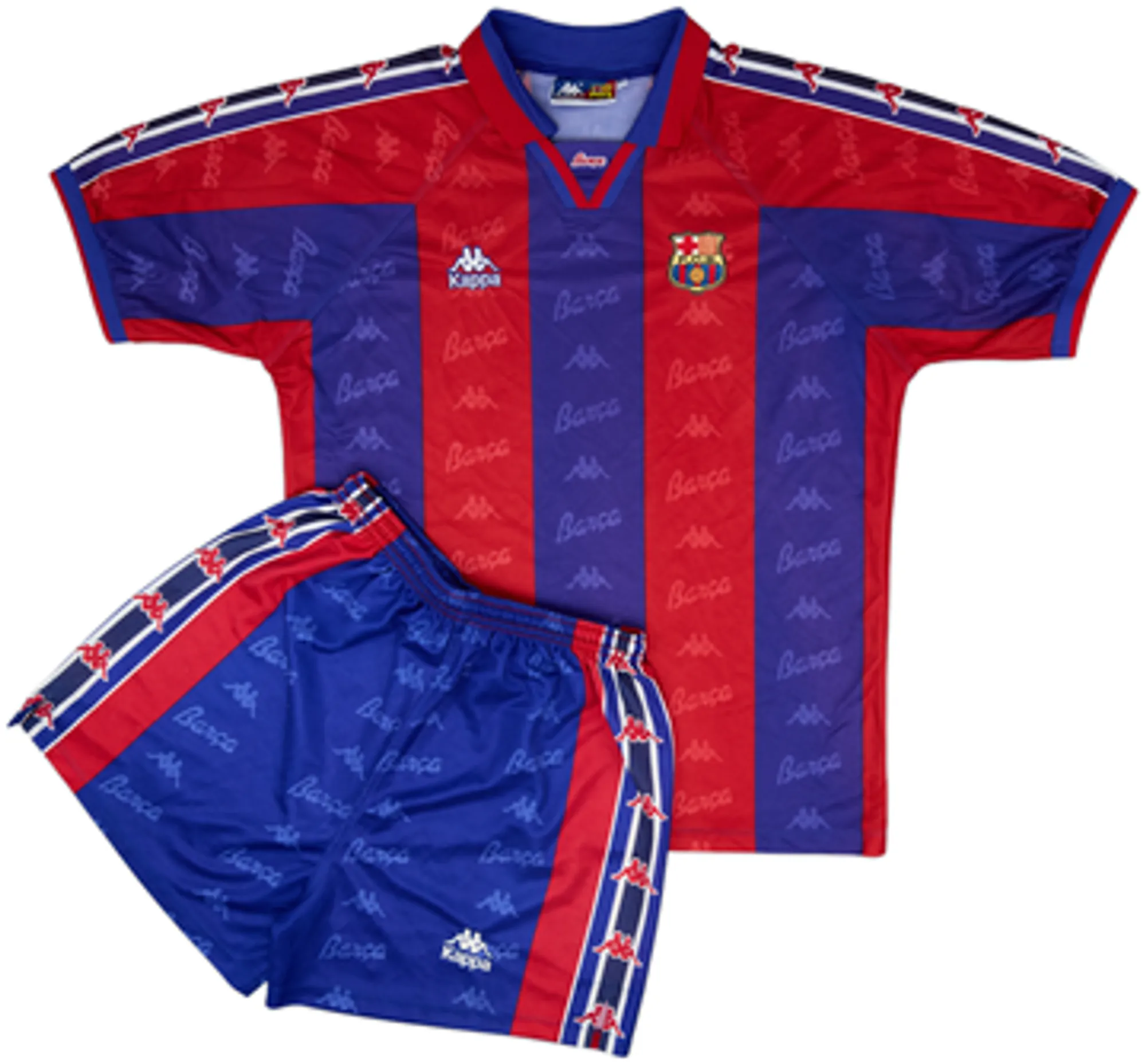 1995-97 Barcelona Home Shirt and Shorts - 9/10 - (XL)