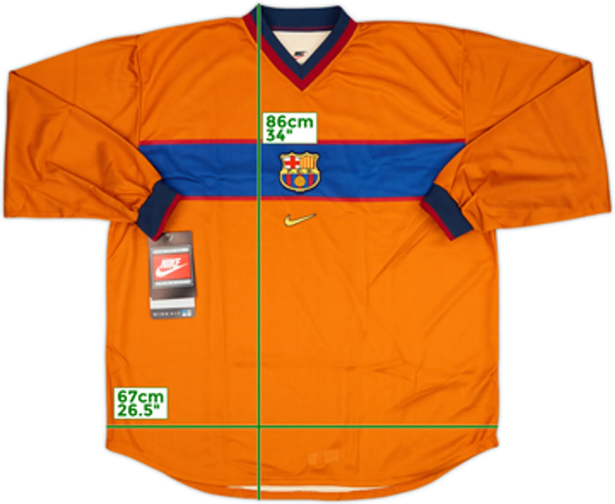 1998-00 Barcelona Player Issue Third L/S Shirt (XXL)