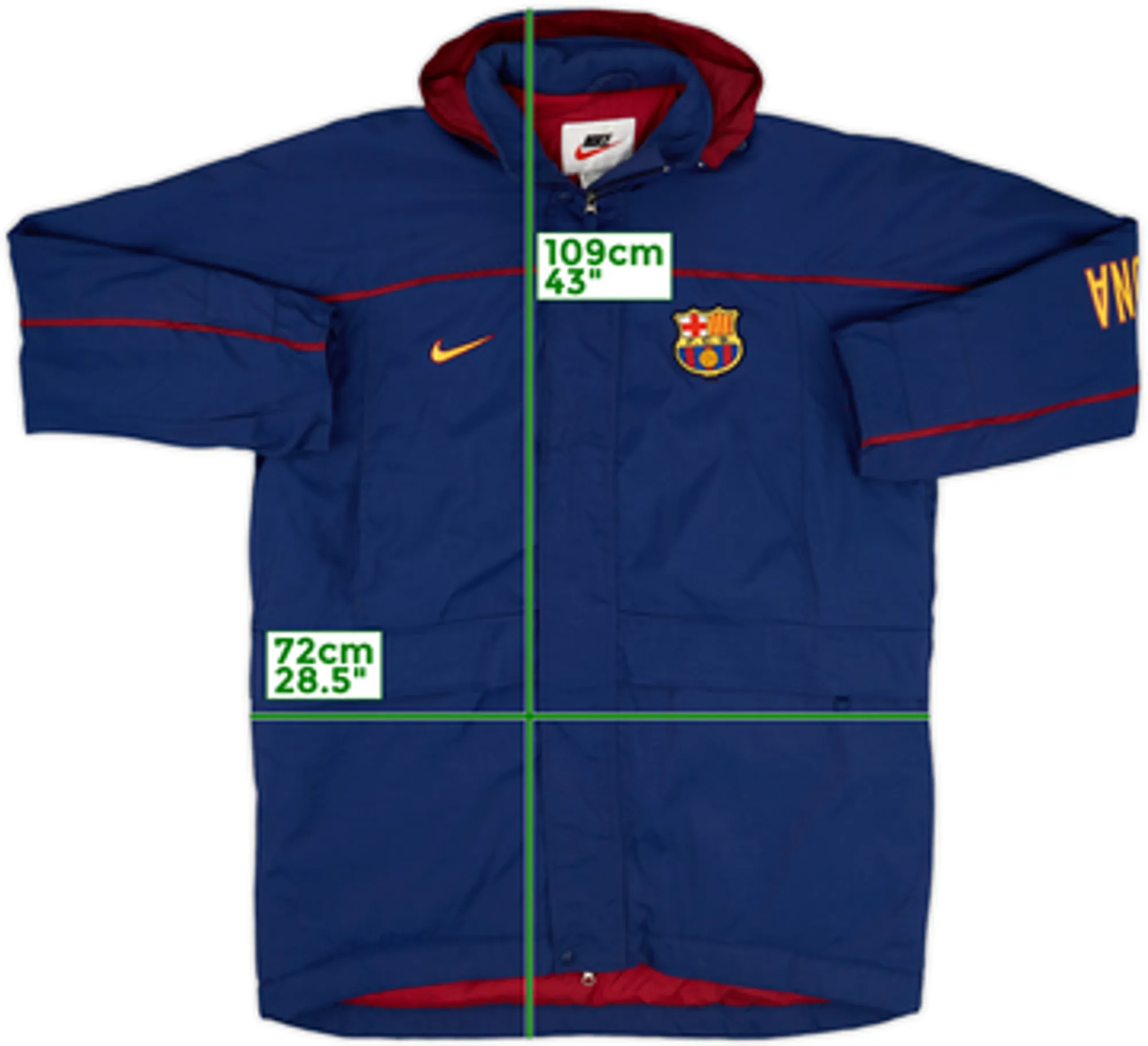 1998-99 Barcelona Nike Padded Bench Coat - 8/10 - (M)