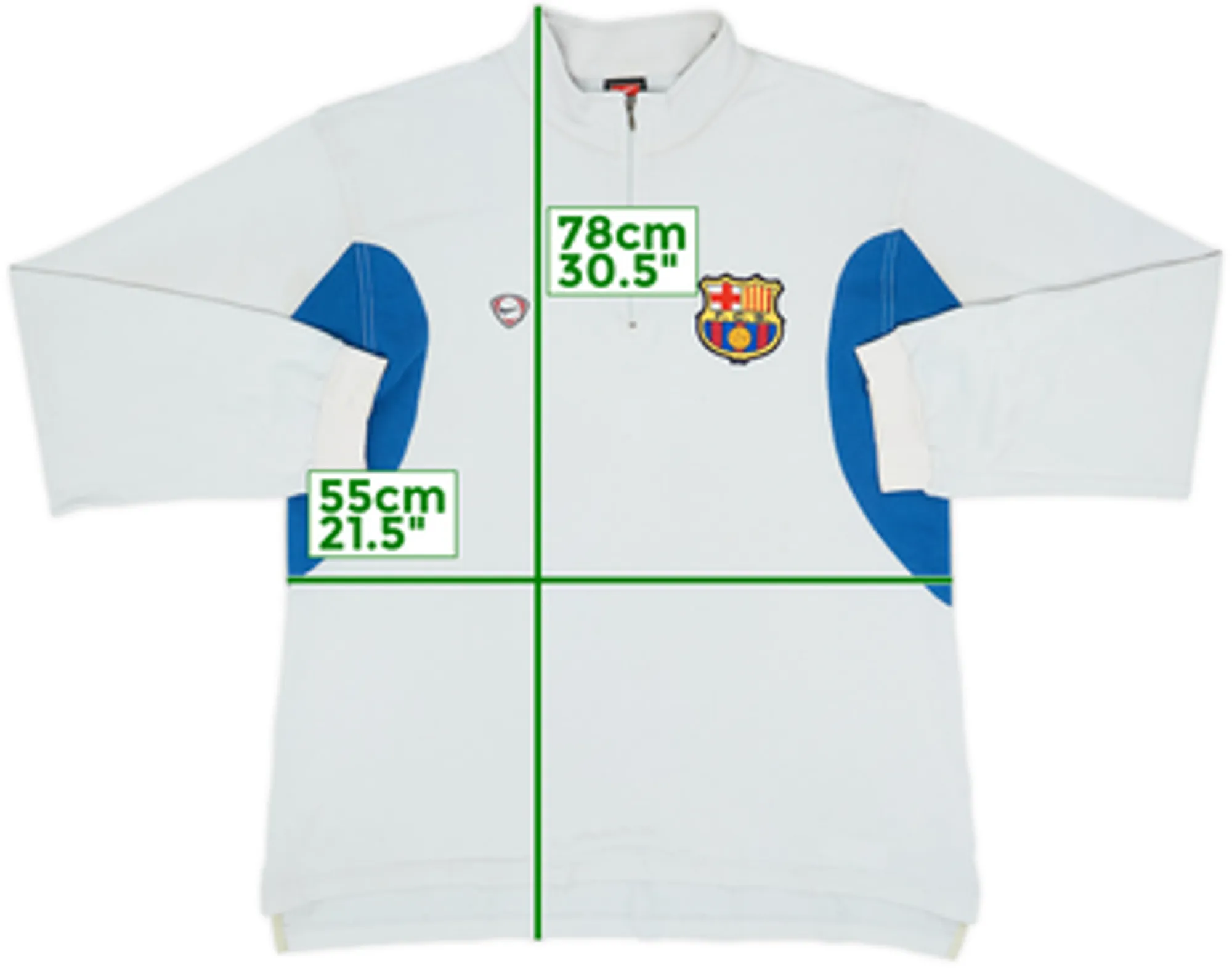 2000-01 Barcelona Nike 1/4 Zip Drill Top - 8/10 - (M)
