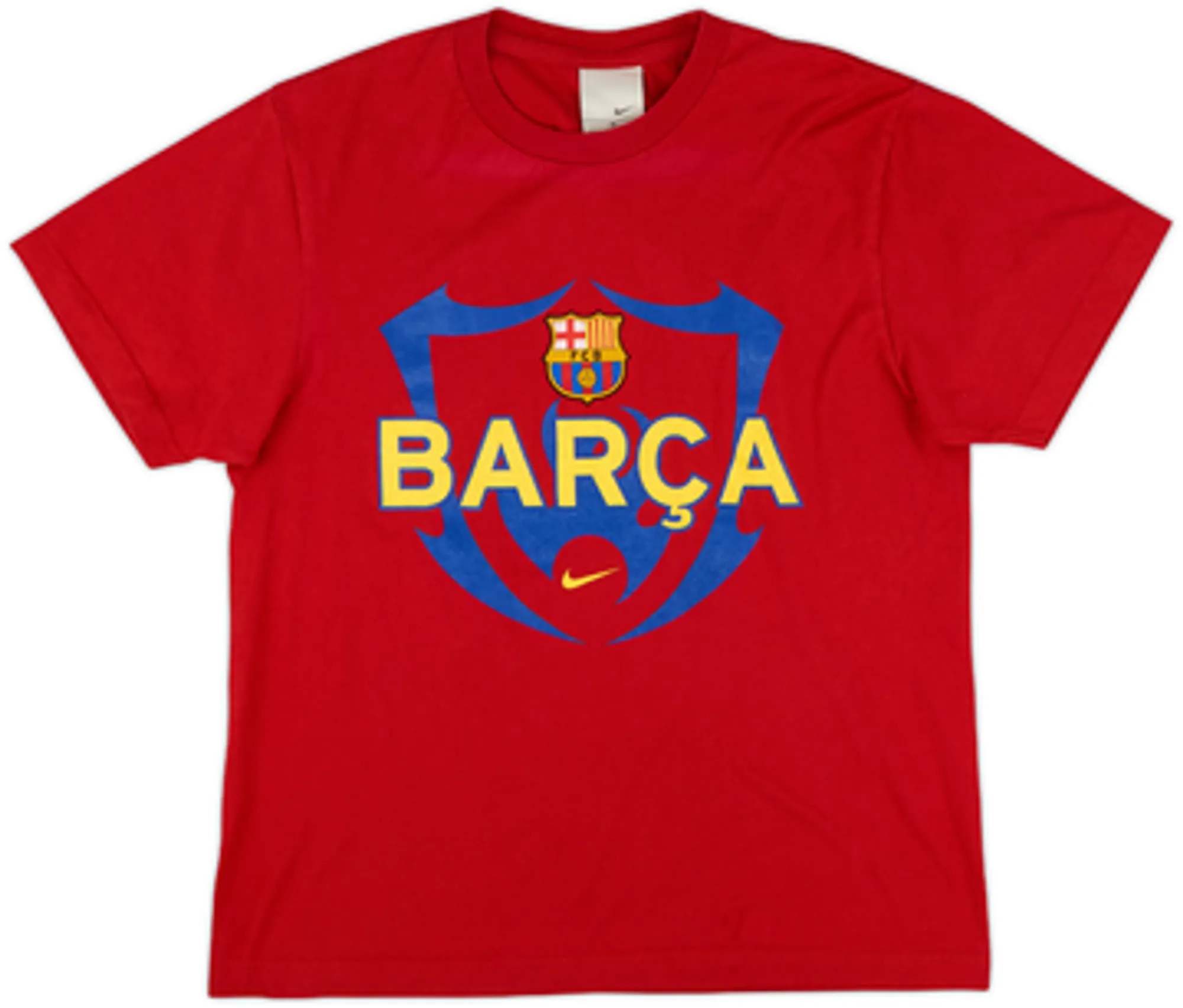 2000s Barcelona Nike Cotton Tee Ronaldinho #10 - 7/10 - (M)