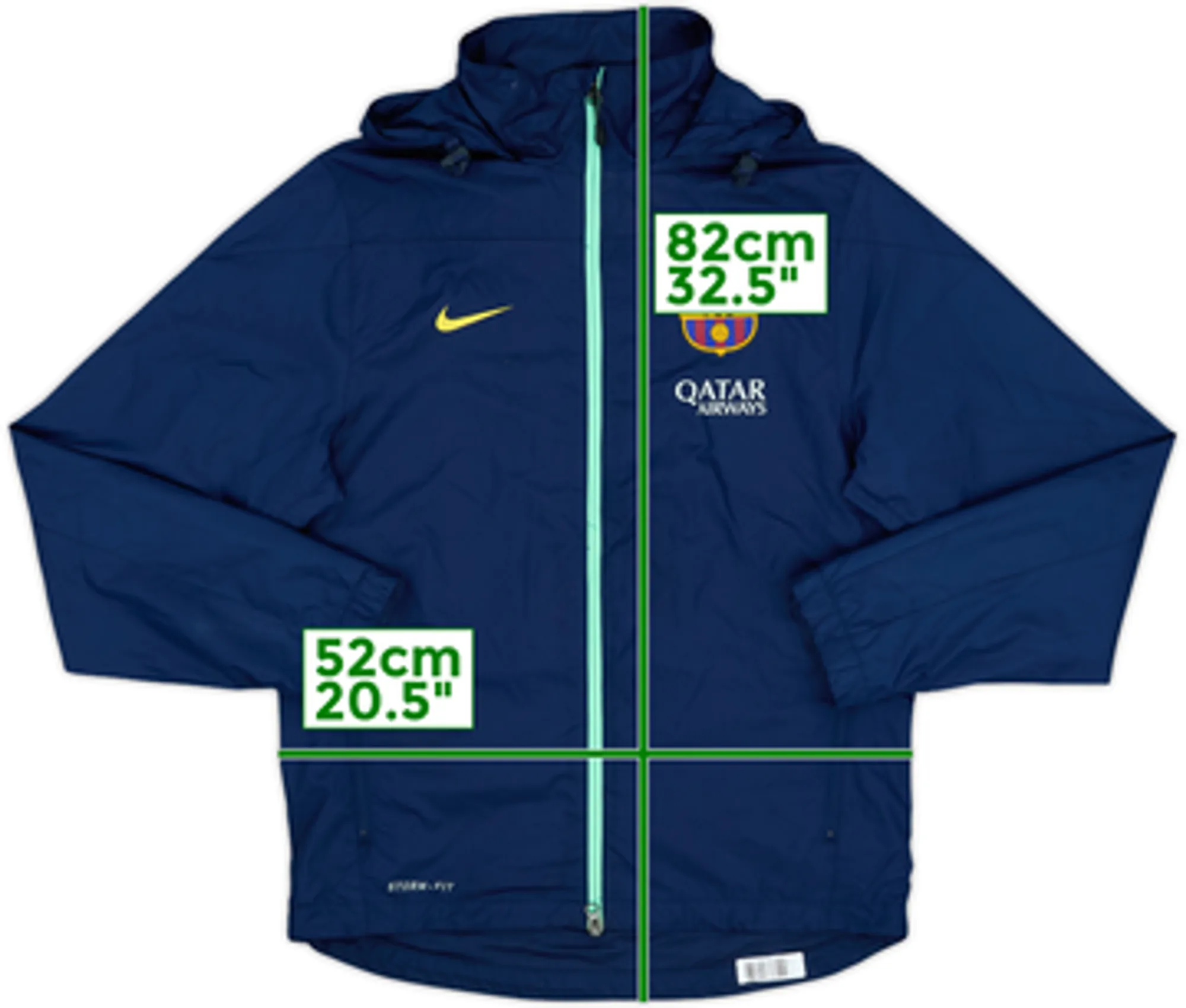 2013-14 Barcelona Nike Hooded Rain Jacket - 8/10 - (S)