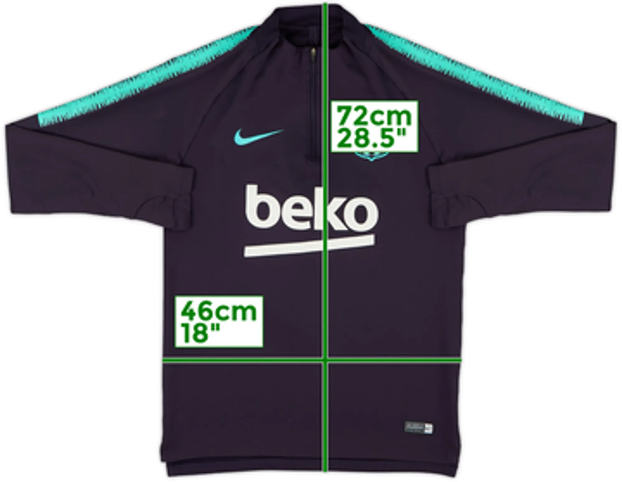 2018-19 Barcelona Nike 1/4 Zip Sweat Top - 8/10 - (S)