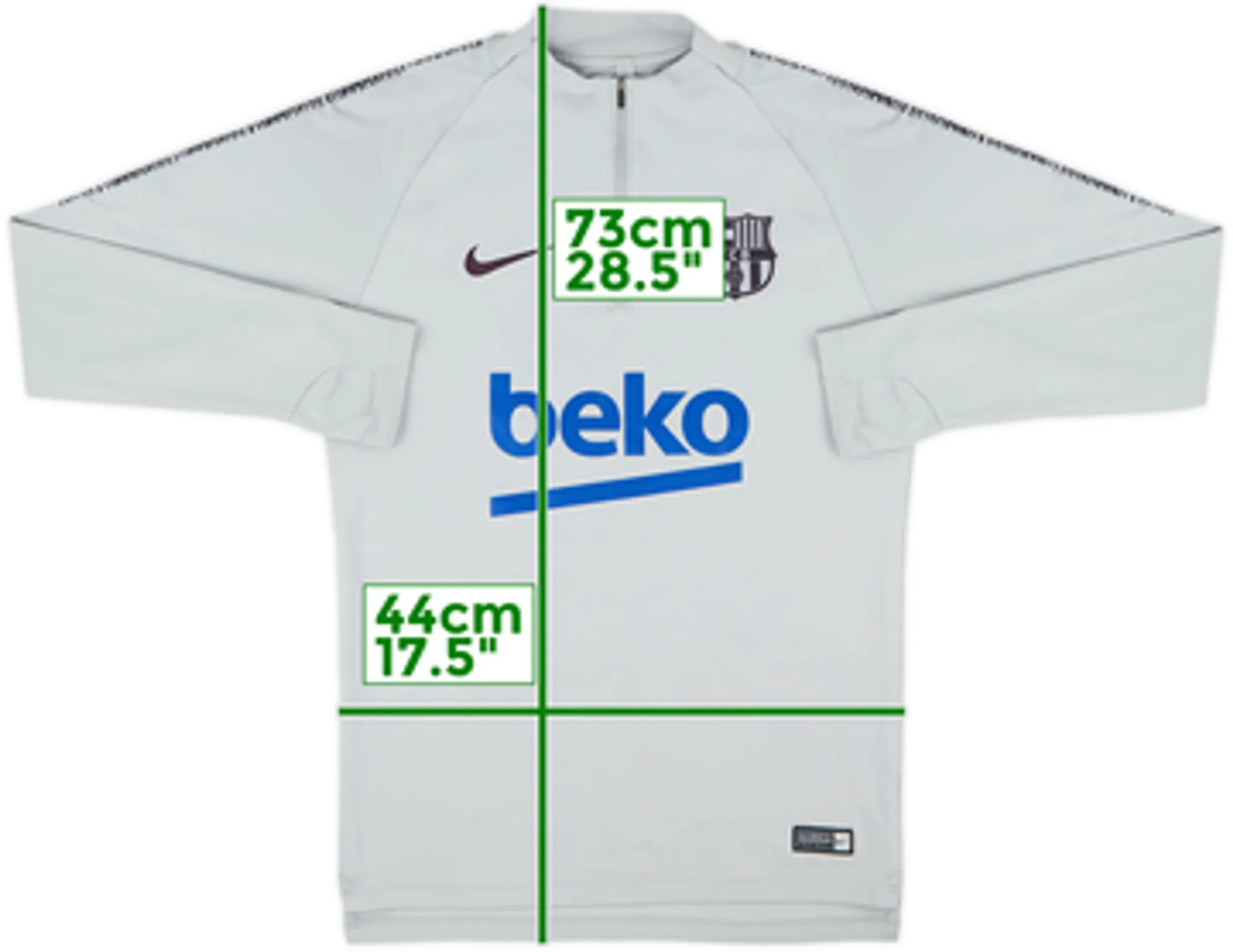 2018-19 Barcelona Nike 1/4 Zip Sweat Top - 9/10 - (S)