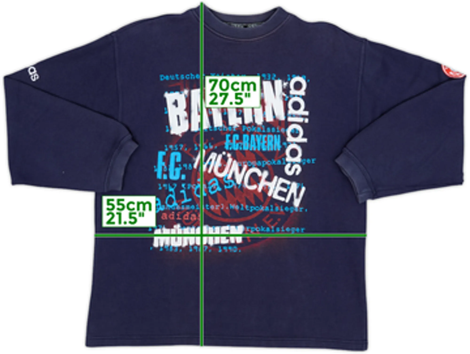 1998-00 Bayern Munich adidas Sweat Top - 7/10 - (S)