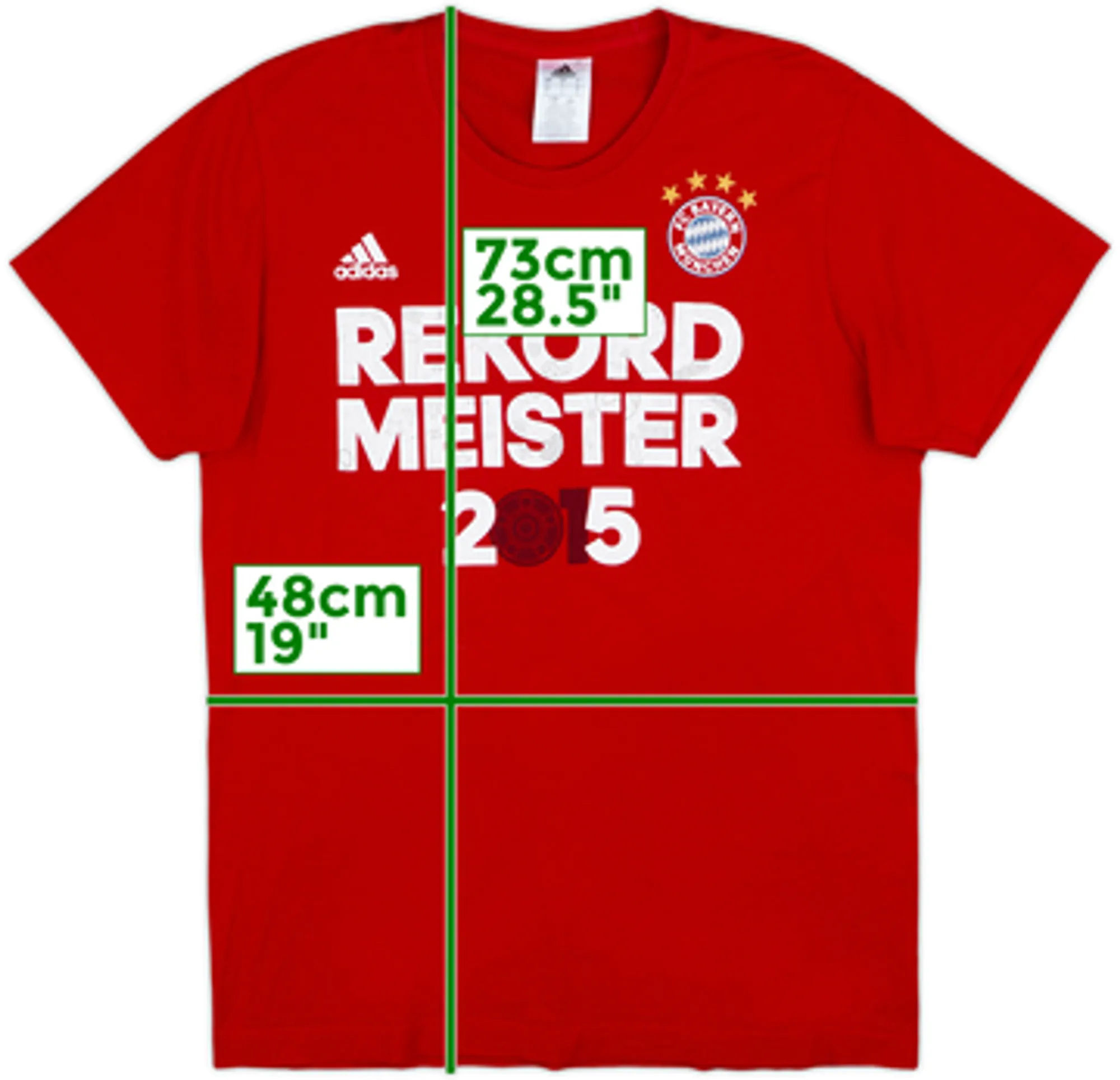 2014-15 Bayern Munich adidas 'Rekordmeister 2015' Cotton Tee - 9/10 - (L)