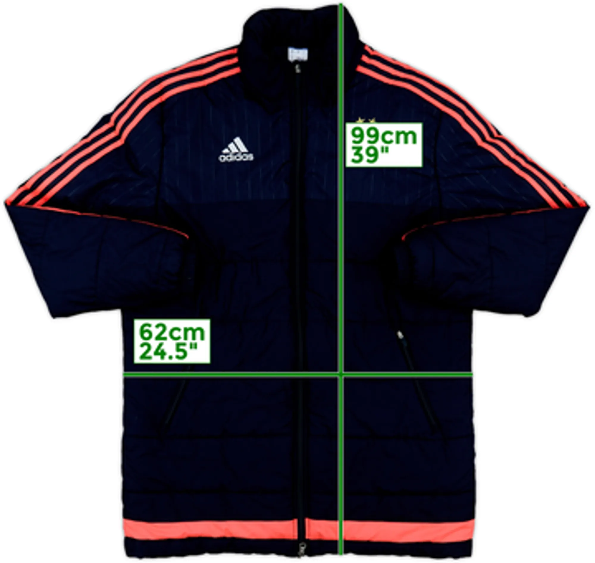 2015-16 Bayern Munich adidas Padded Bench Coat - 10/10 - (L)