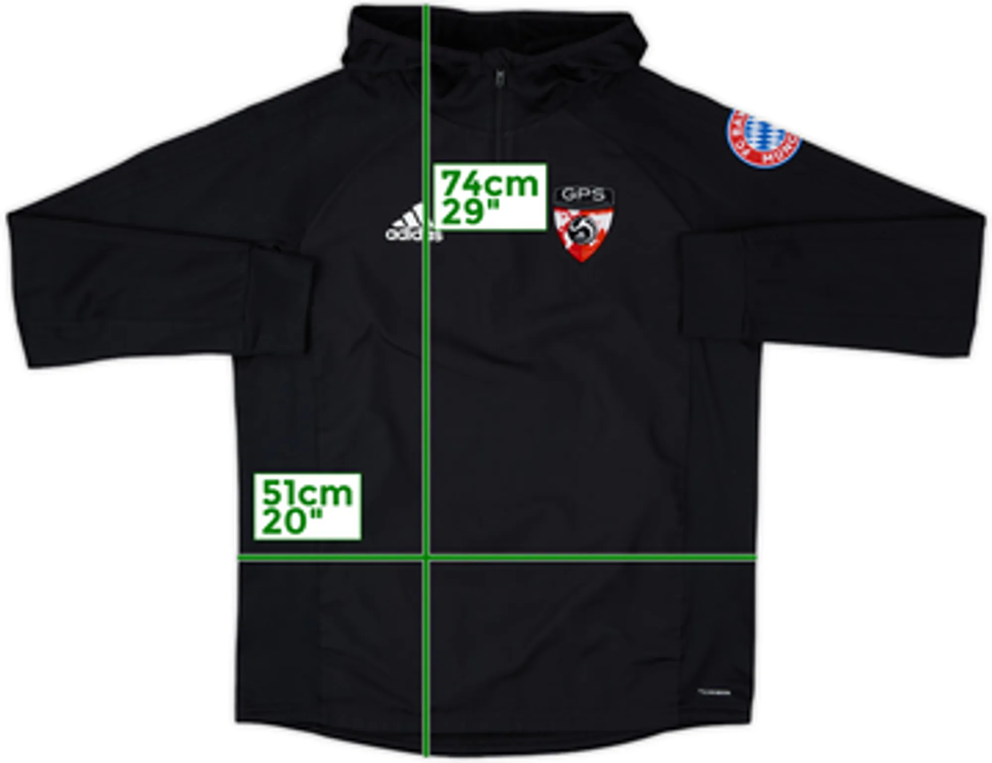 2017-18 Bayern Munich GPS Omens adidas 1/4 Zip Hooded Drill Top - 10/10 - (XL.Boys)