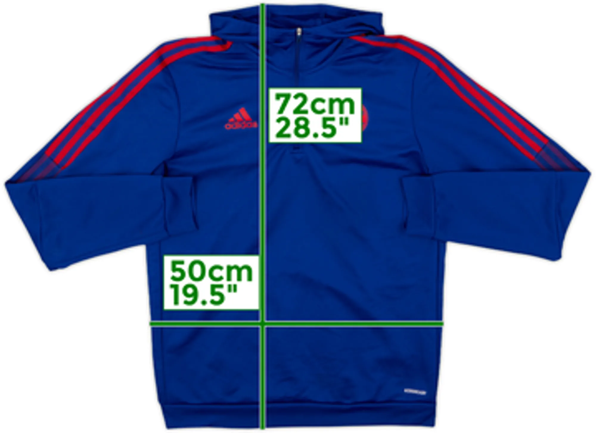 2021-22 Bayern Munich adidas 1/4 Zip Hooded Sweat Top - 8/10 - (M)