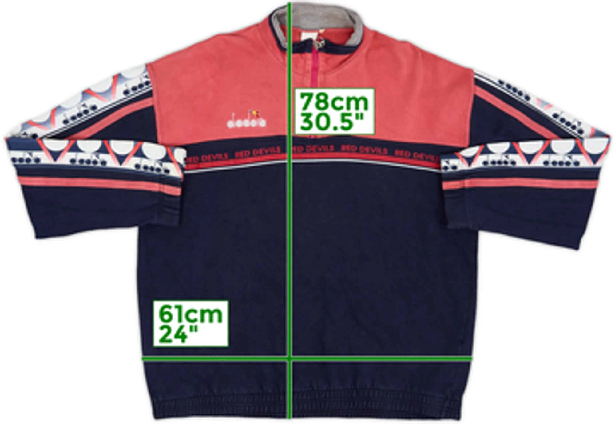 1994-95 Belgium Diadora 1/4 Zip Fleece Jacket - 6/10 - (XL)