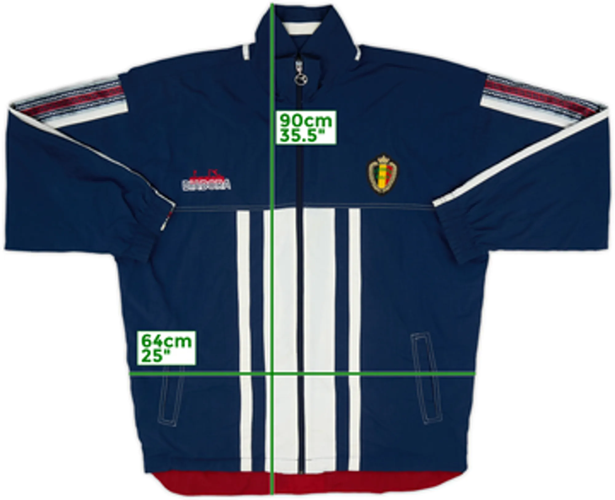 1994-95 Belgium Diadora Track Jacket - 9/10 - (XL)