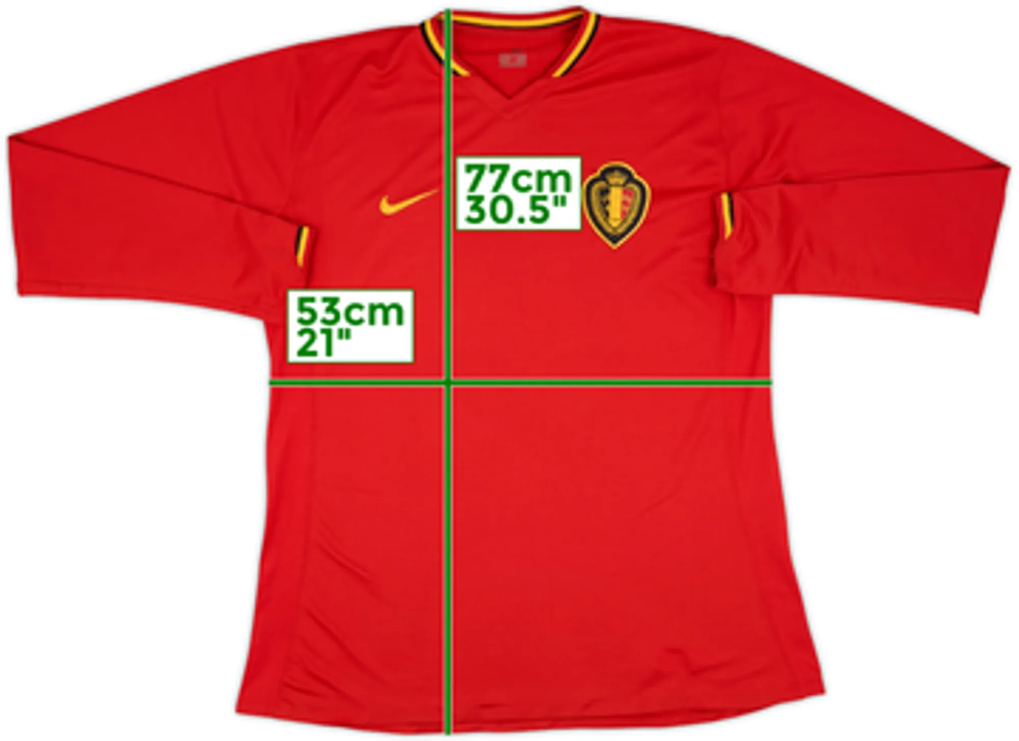 2006-08 Belgium Home Player Issue L/S Shirt - 8/10 - (XL)