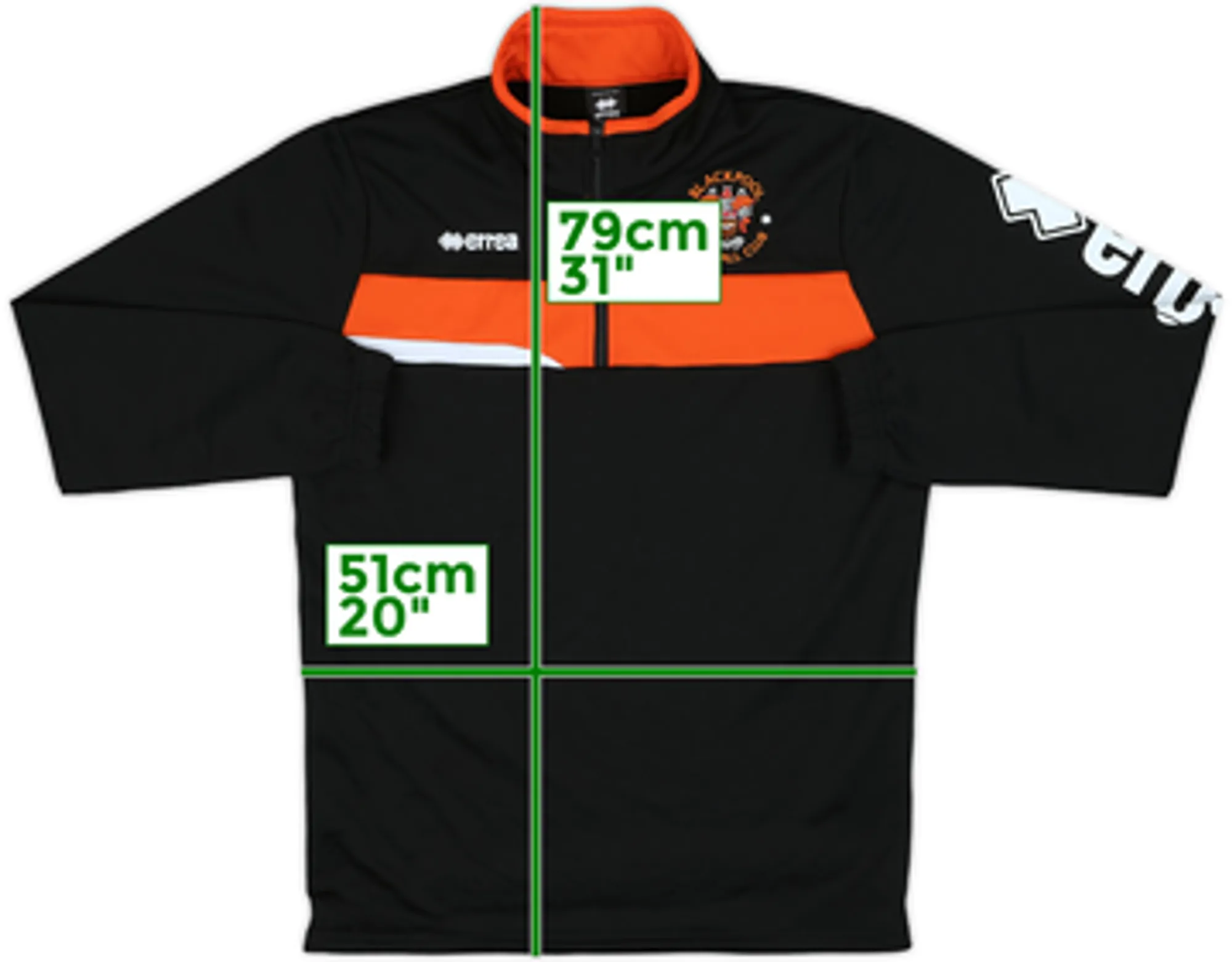 2016-17 Blackpool Errea 1/4 Zip Training Top - 8/10 - (M)