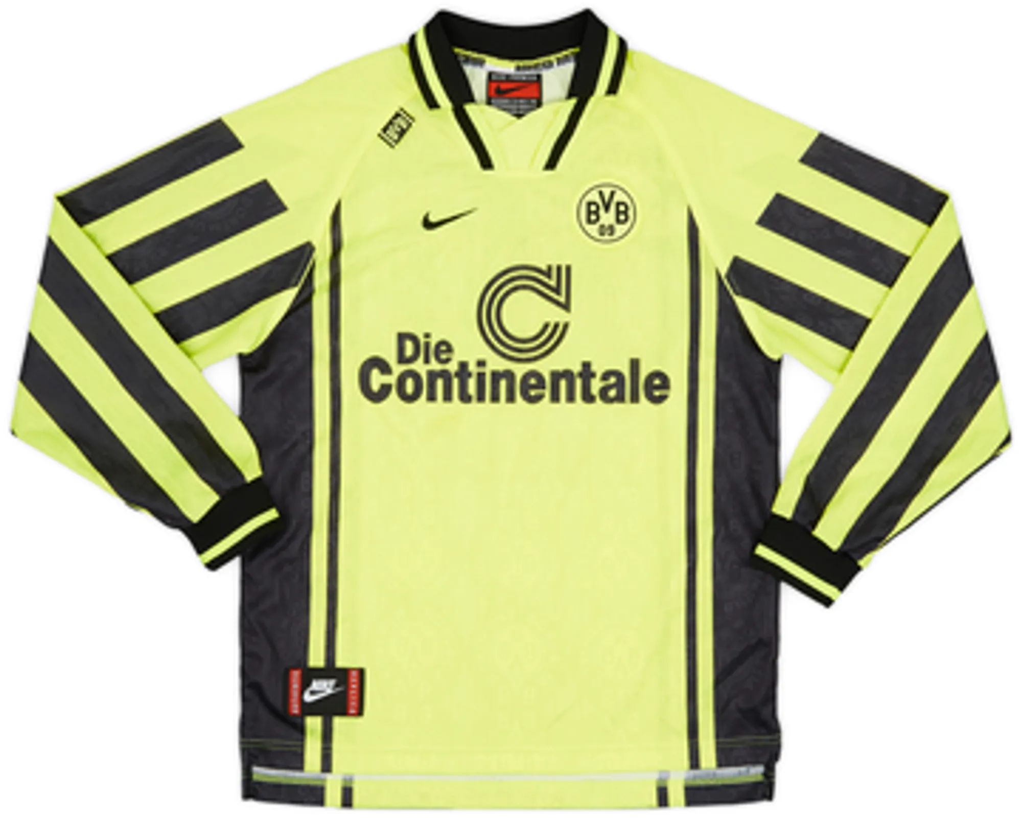 1996-97 Borussia Dortmund Home L/S Shirt Moller #10 - 8/10 - (XL.Boys)