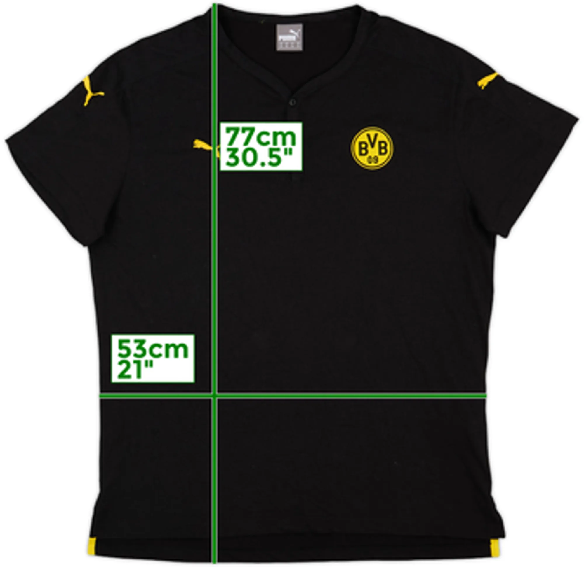2015-16 Borussia Dortmund Puma Casual Henley Tee - 8/10 - (XL)