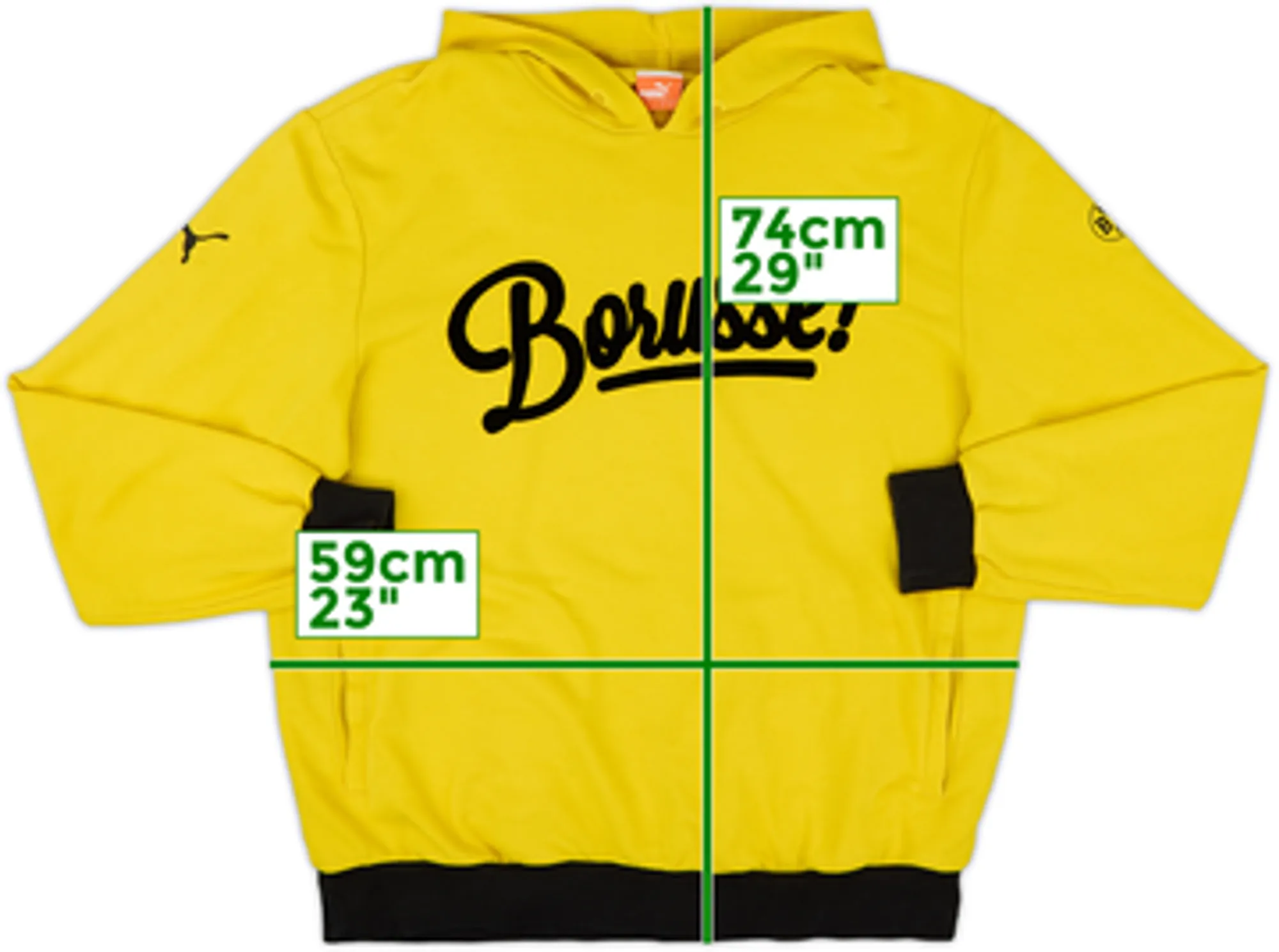 2015-16 Borussia Dortmund Puma Hooded Sweat Top - 7/10 - (L)