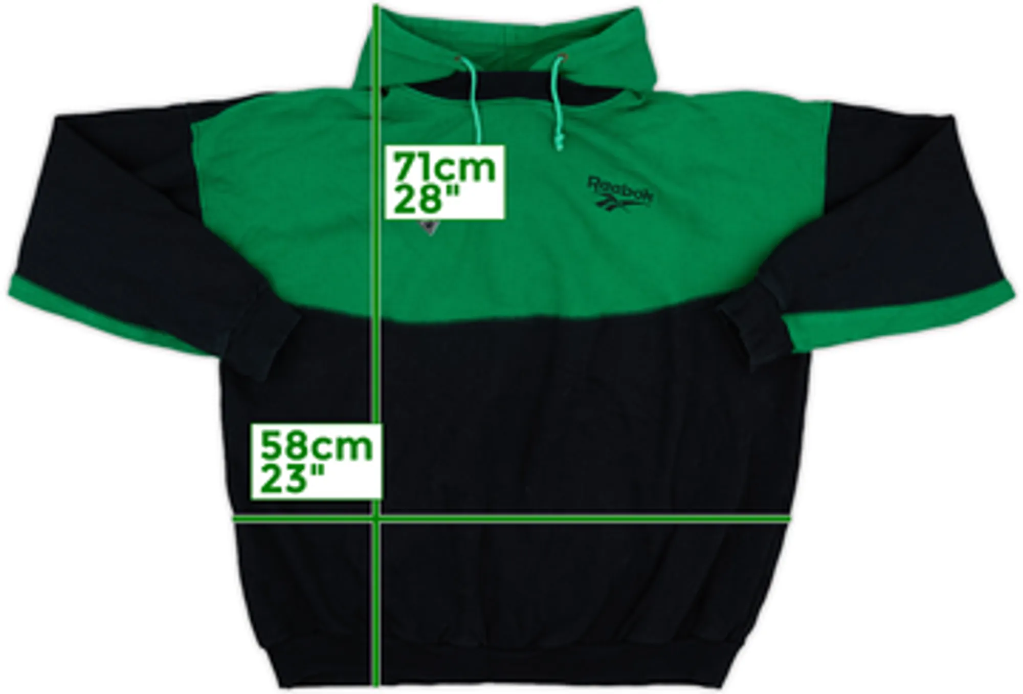 1996-97 Borussia Monchengladbach Reebok Hooded Sweat Top - 8/10 - (M)