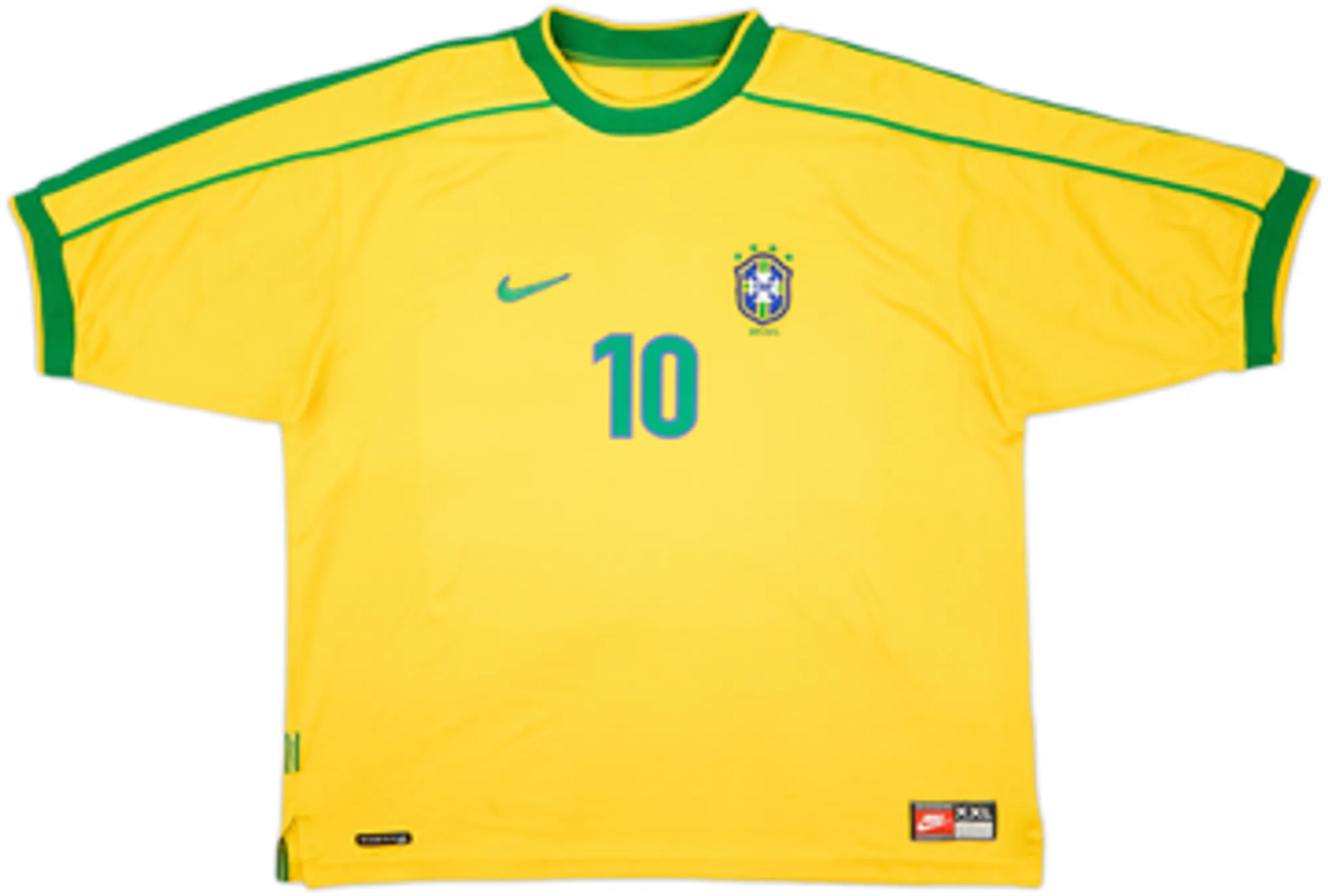 1998-00 Brazil Home Shirt Rivaldo #10 - 8/10 - (L)