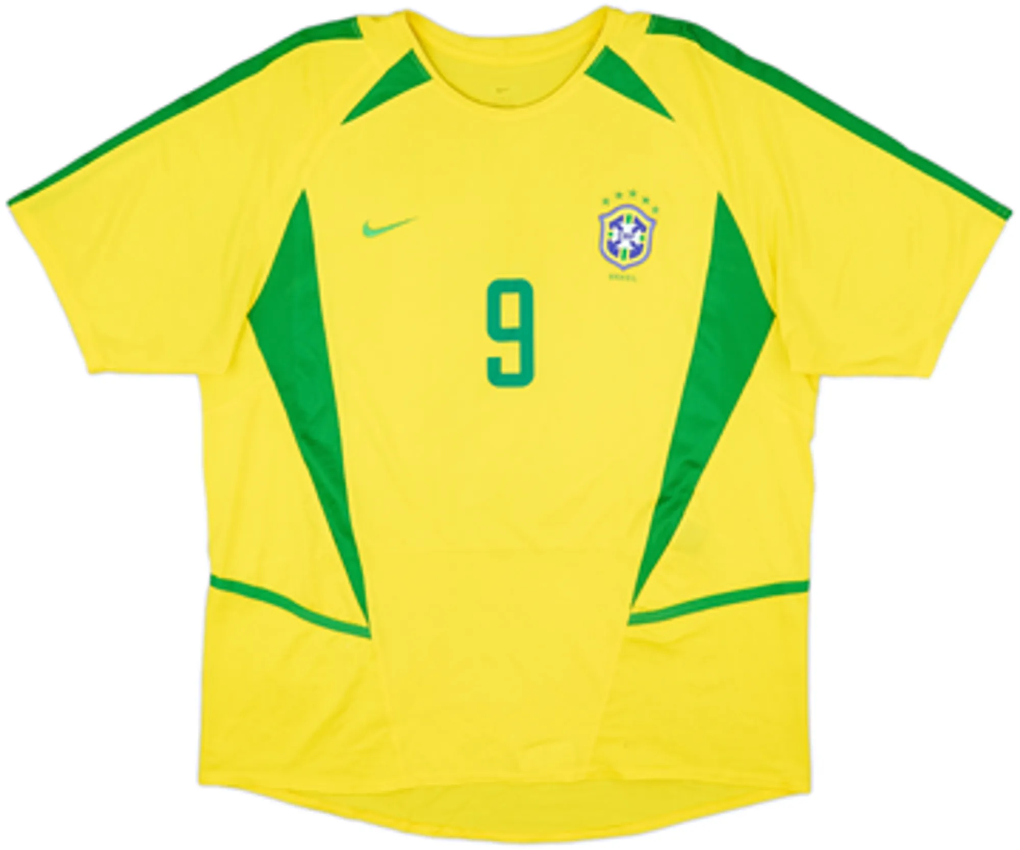 2002-04 Brazil Home Shirt Ronaldo #9 - 8/10 - (L)