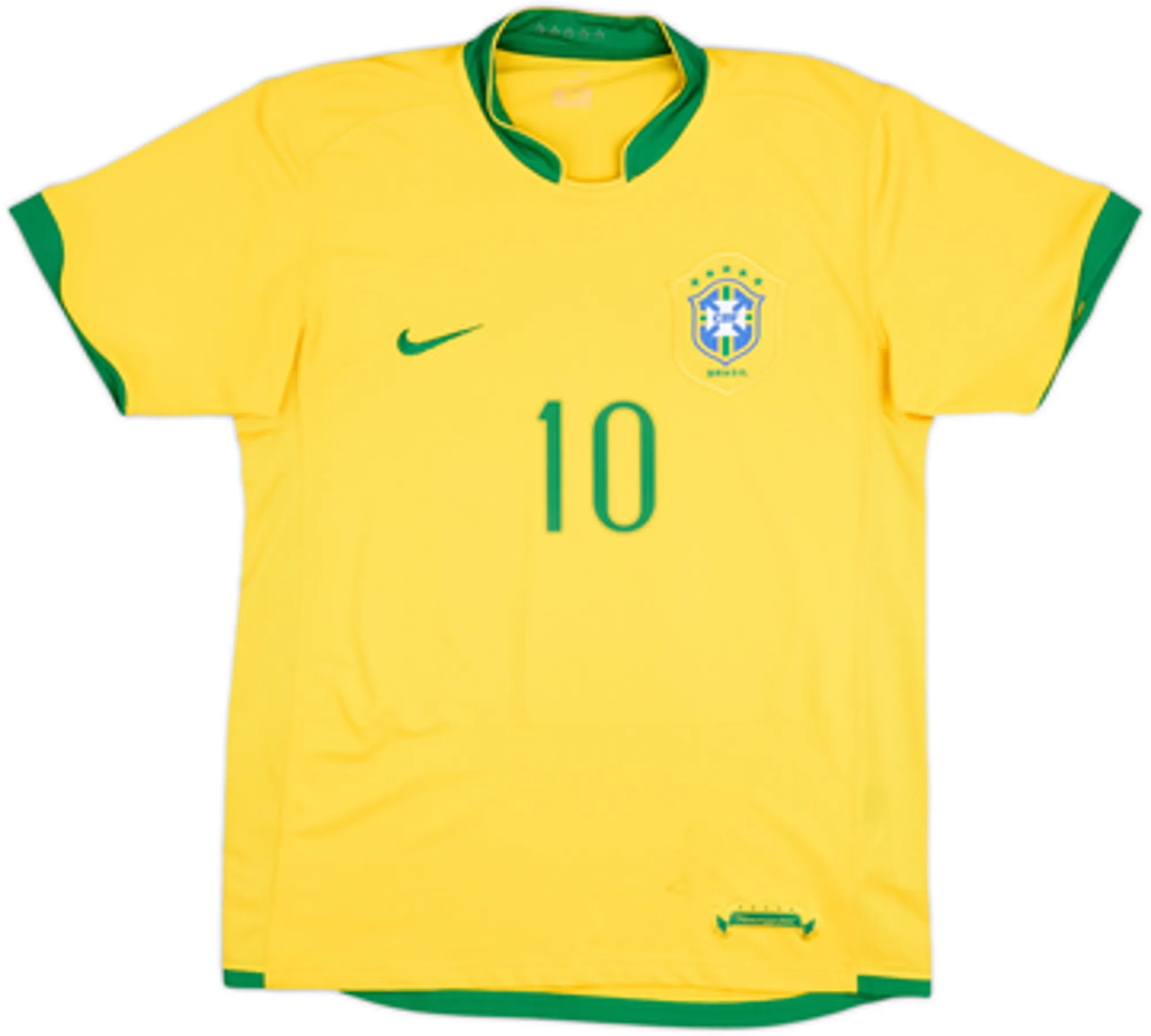 2006-08 Brazil Home Shirt Ronaldinho #10 - 7/10 - (S)